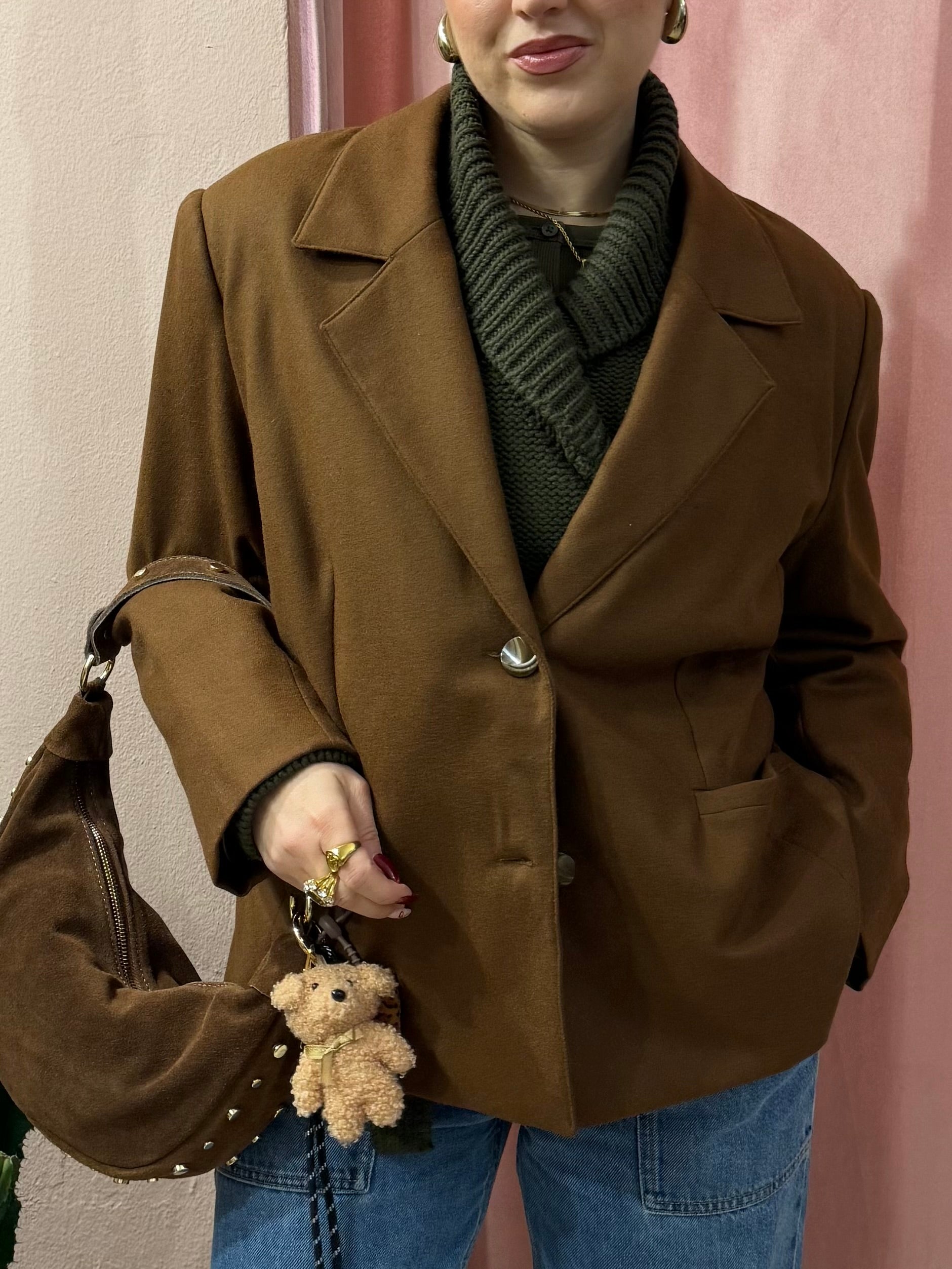 Blazer vintage in lana color tabacco