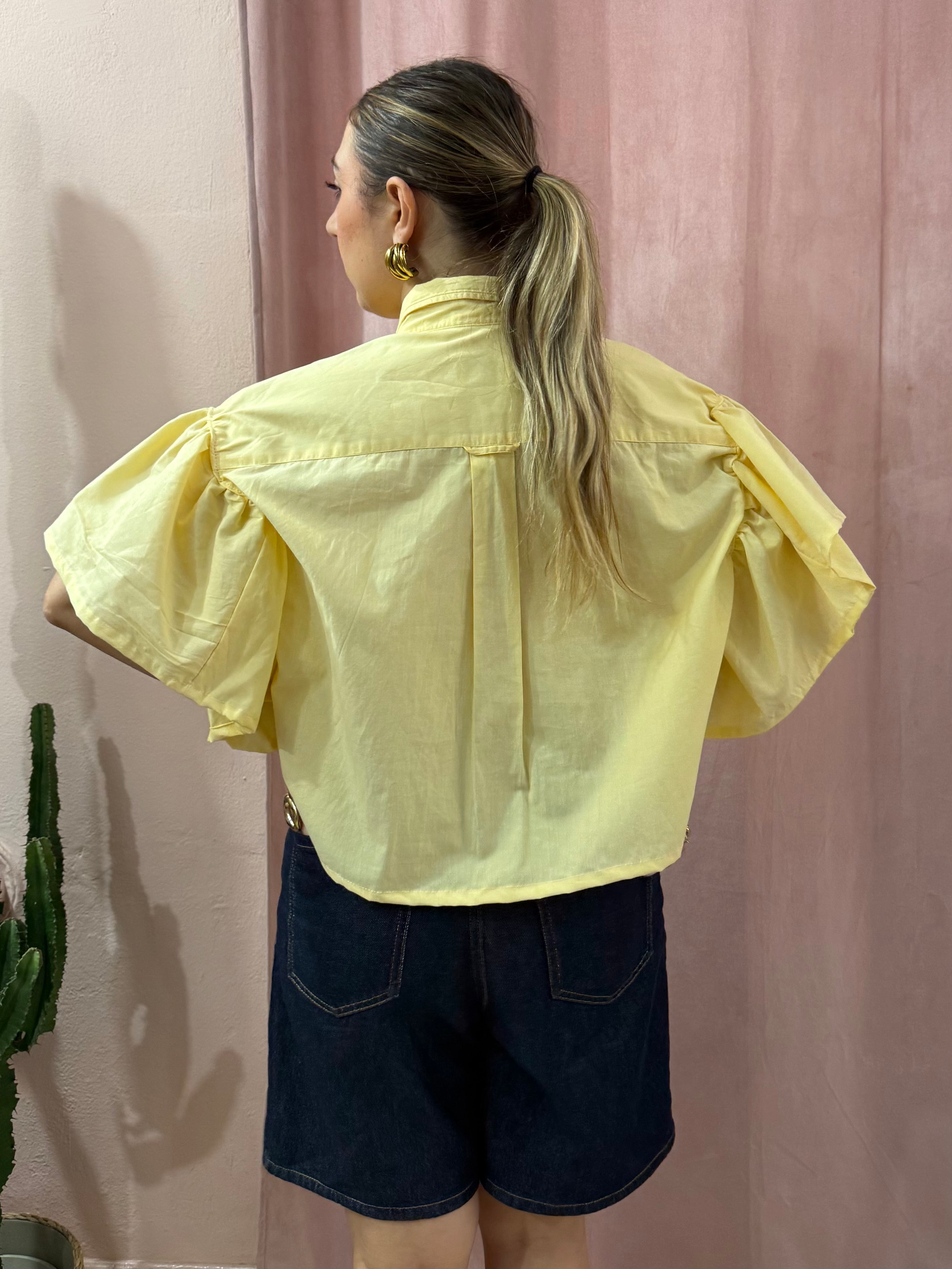 Camicia Lacoste upcycling gialla
