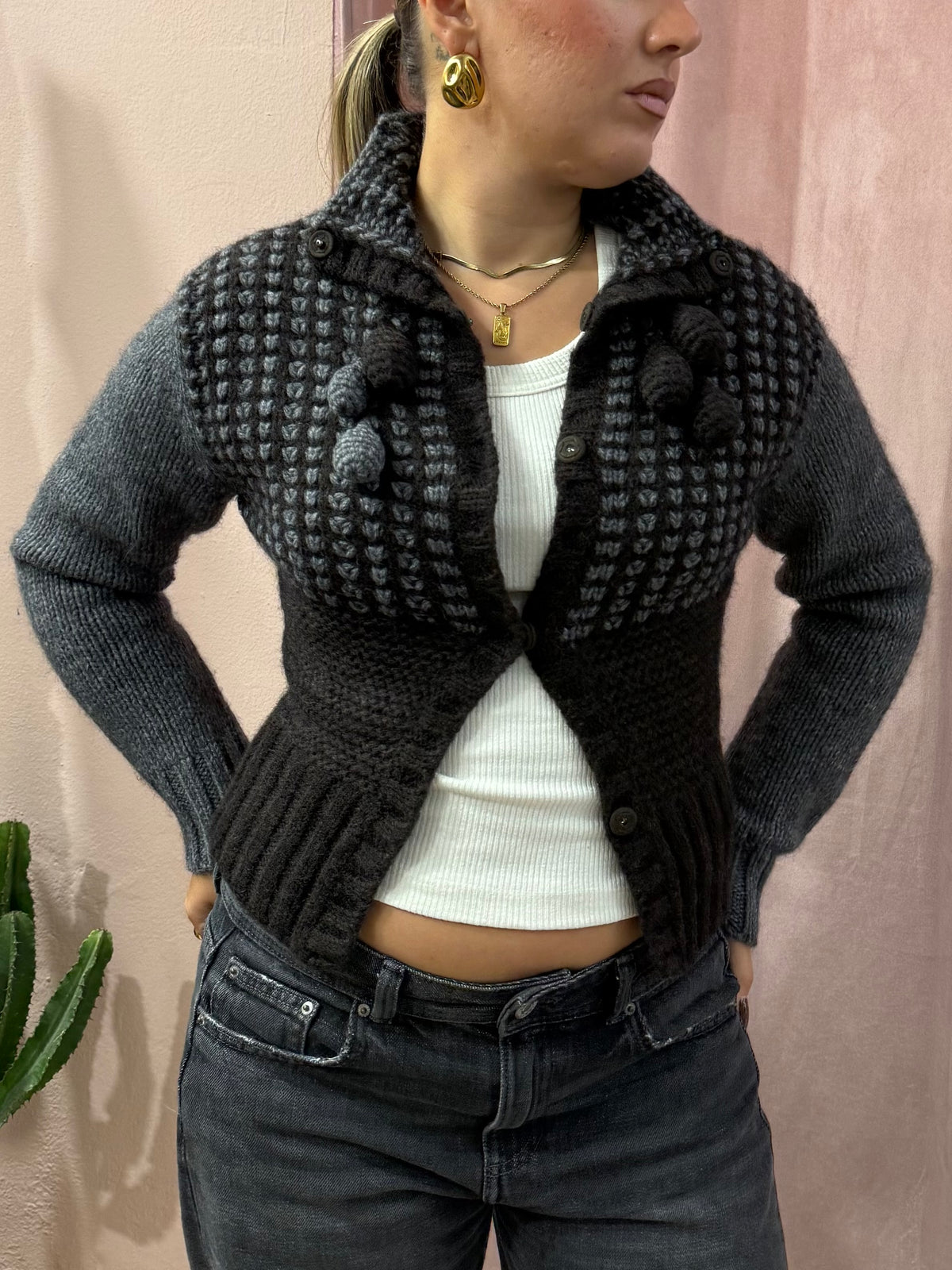 Cardigan Pinko lana e alpaca