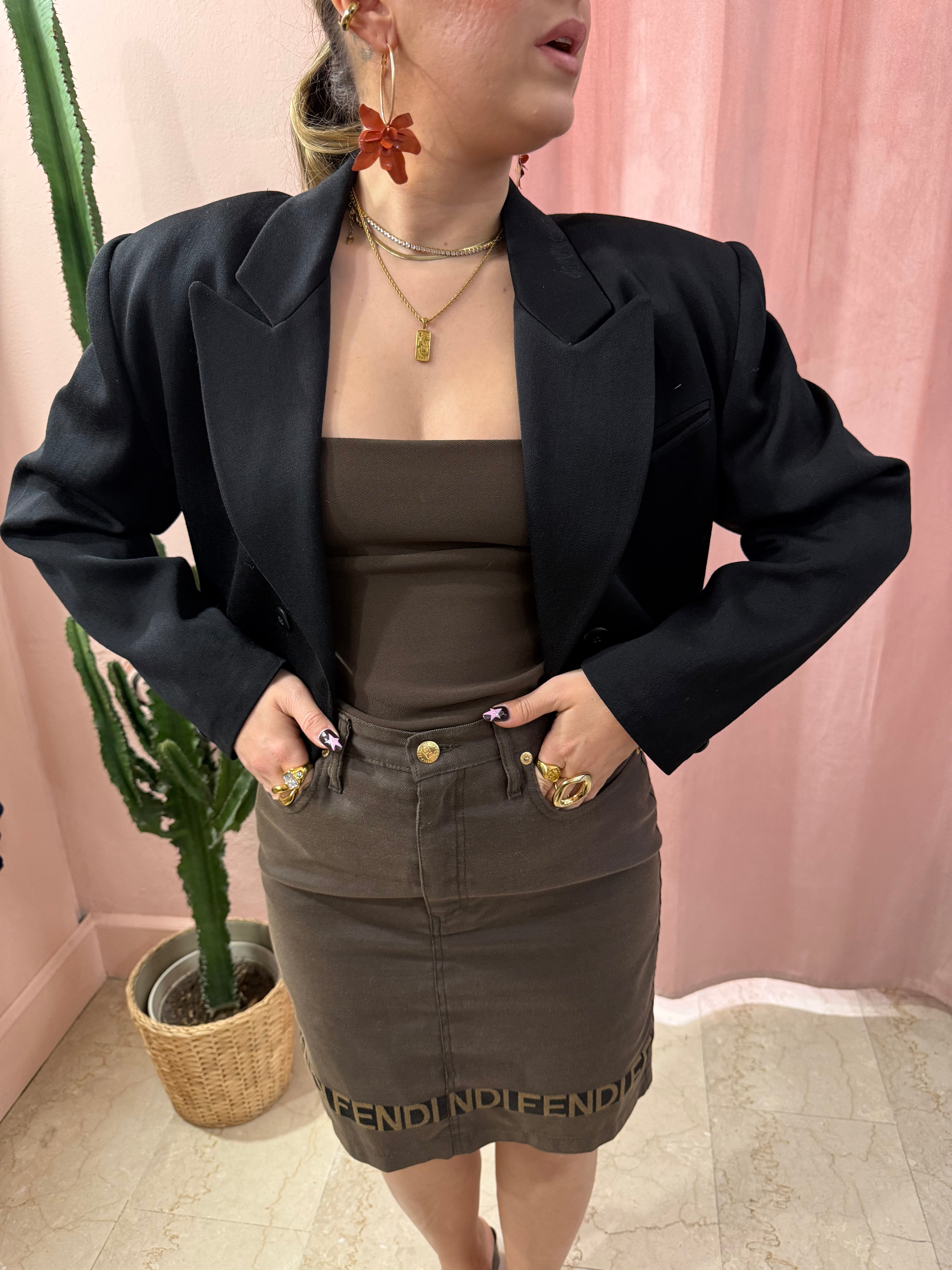Gonna midi Fendi Roma vintage