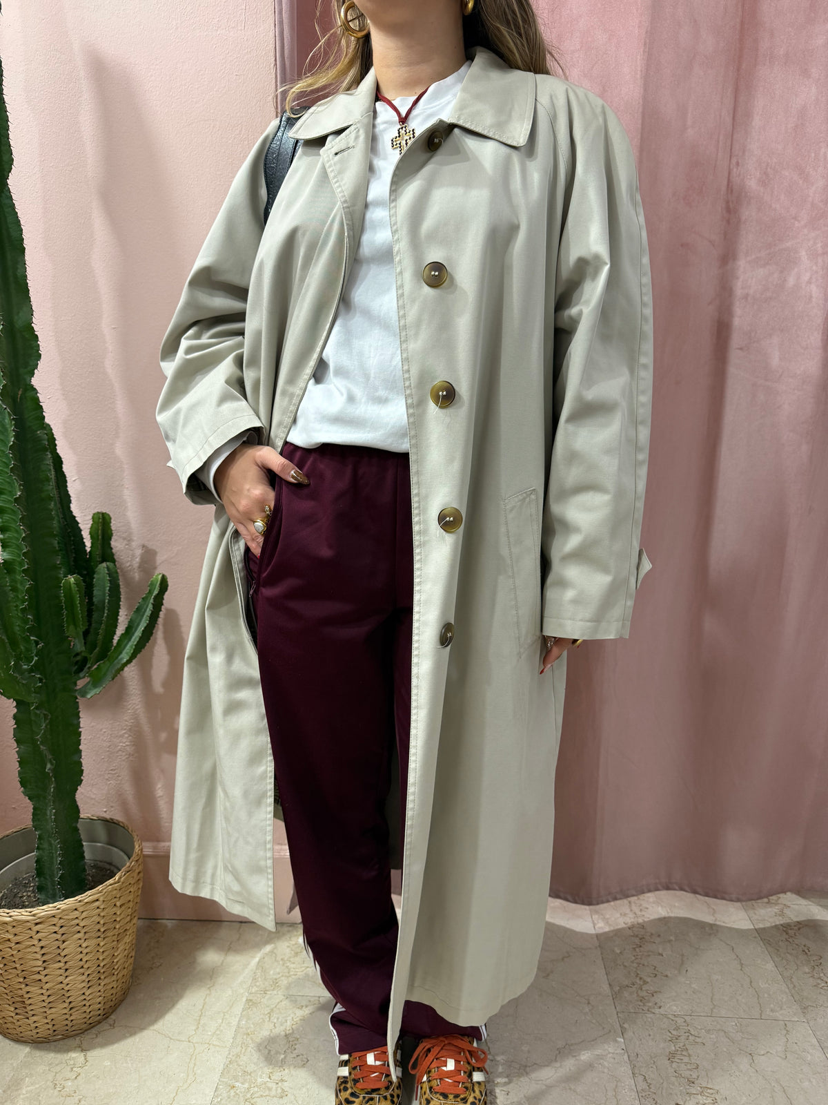 Trench vintage grigio