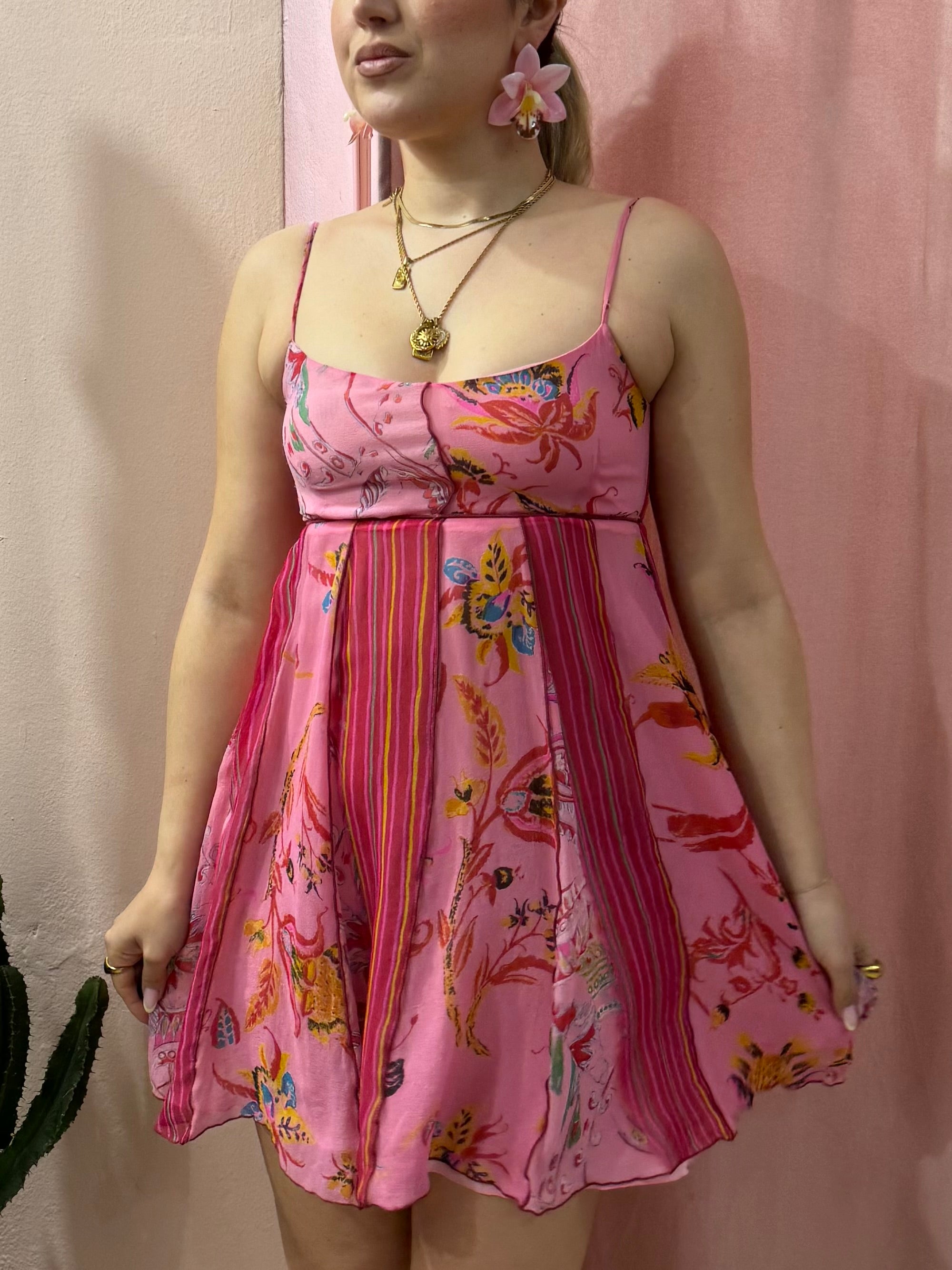 Vestito in fantasia in pura seta