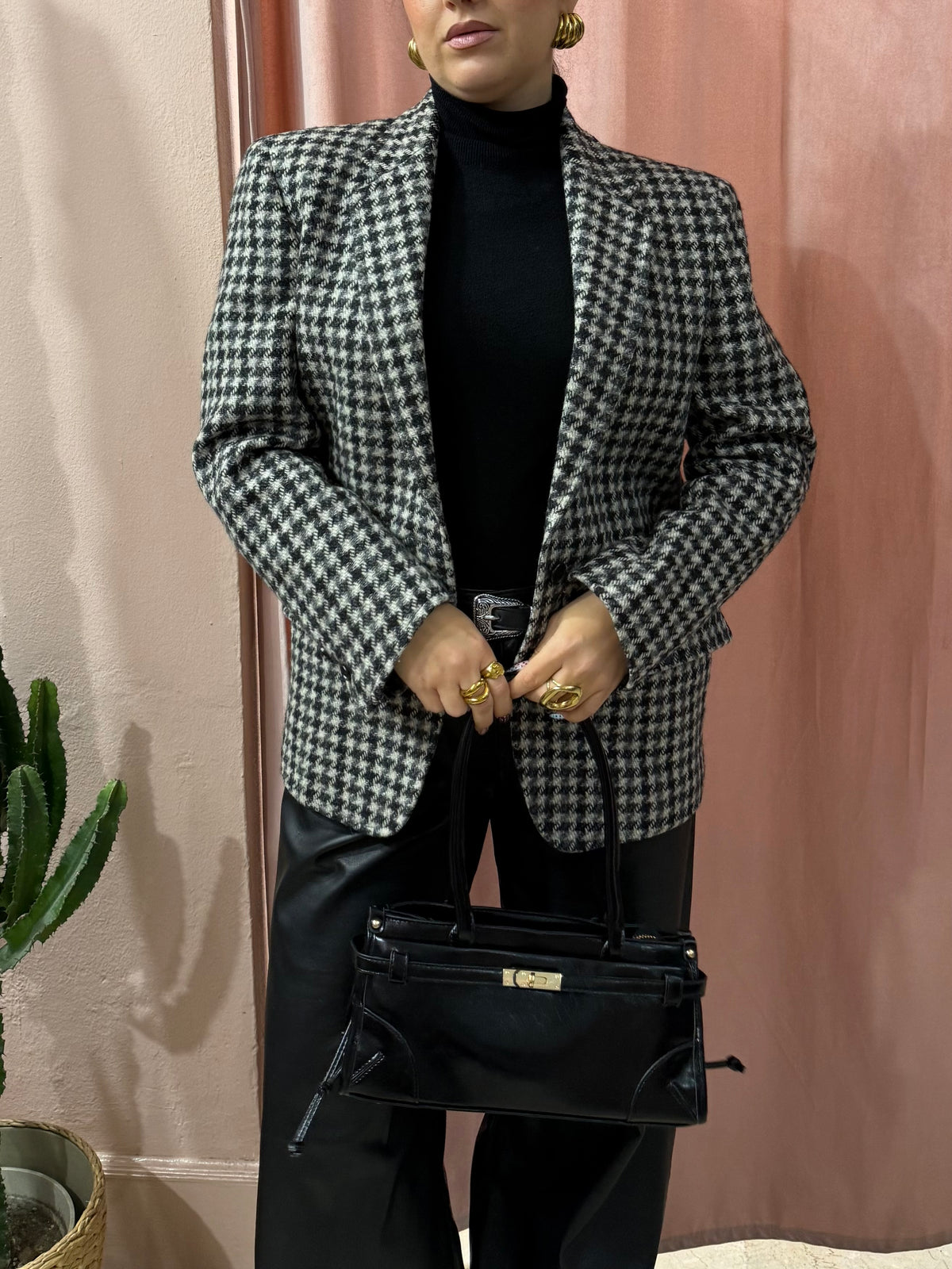 Blazer in pura lana pied de poule