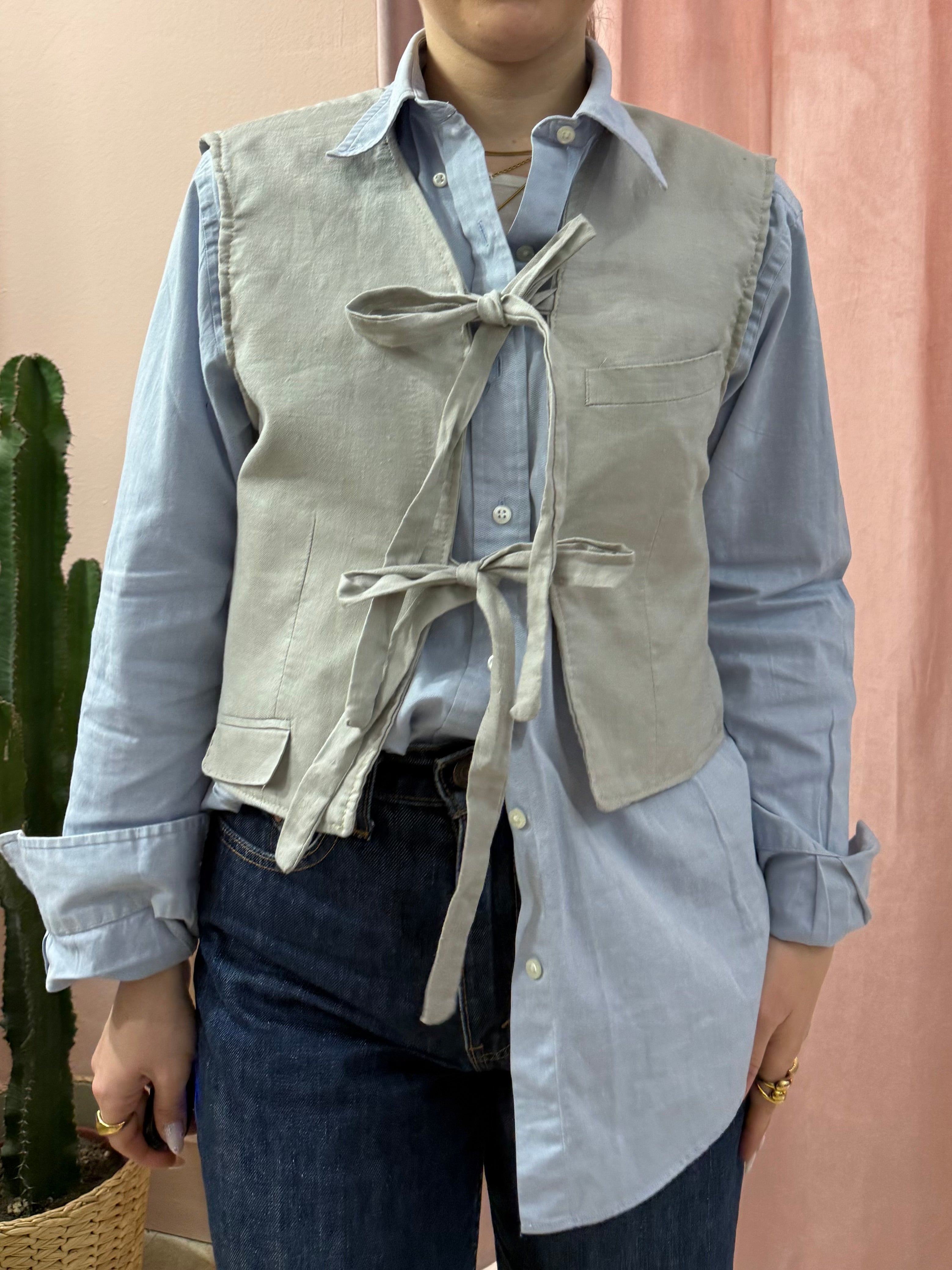 Gilet upcycling fiocchi grigio chiaro