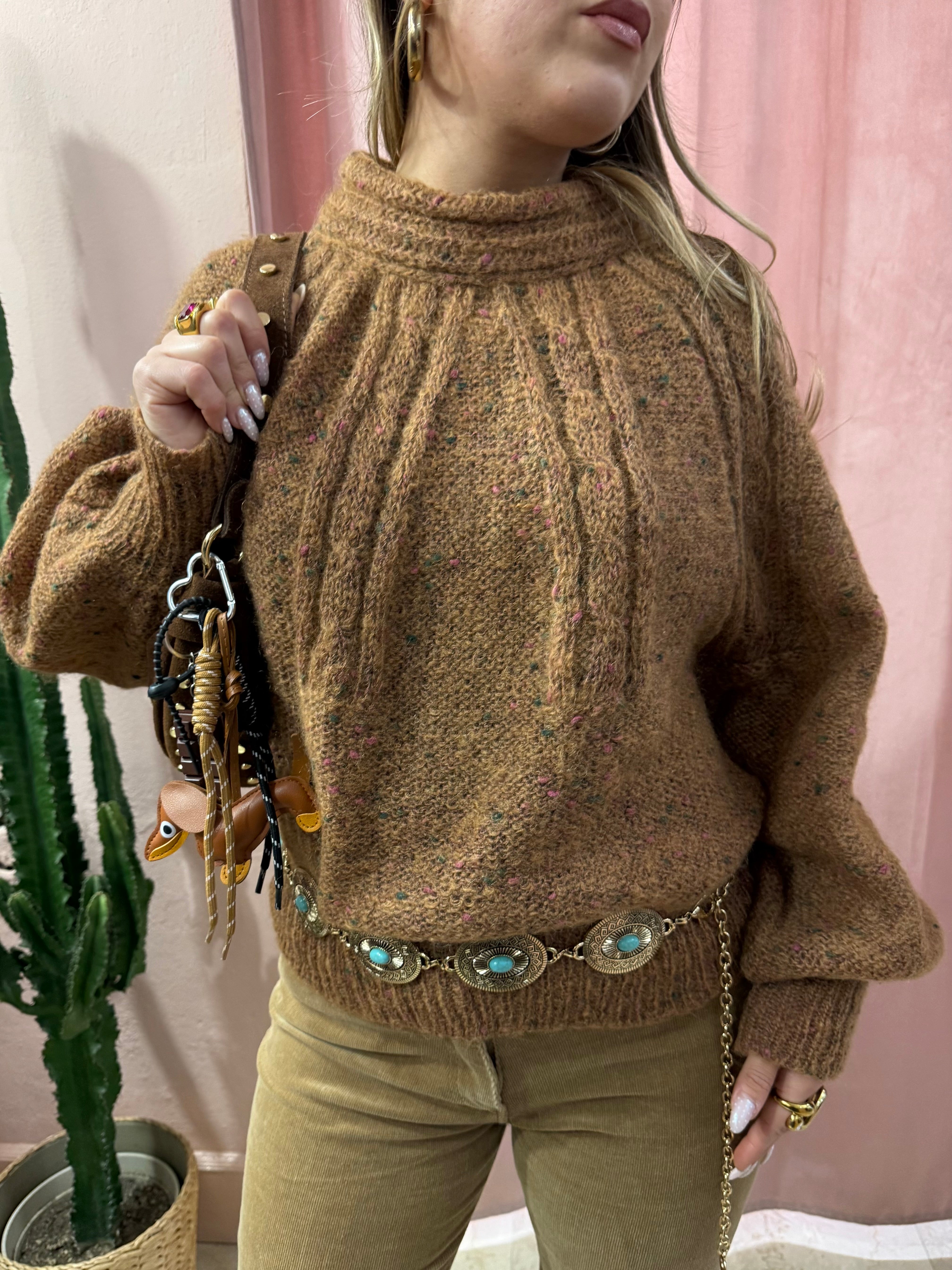 Maglione mélange misto seta