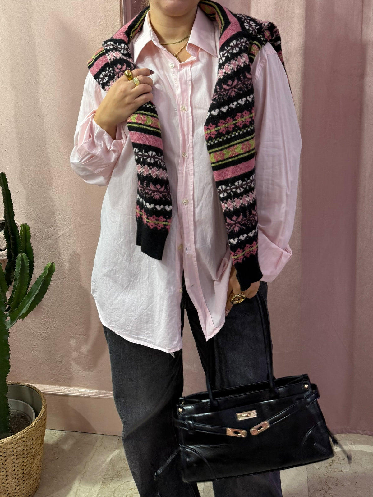 Camicia Fendi vintage rosa pastello