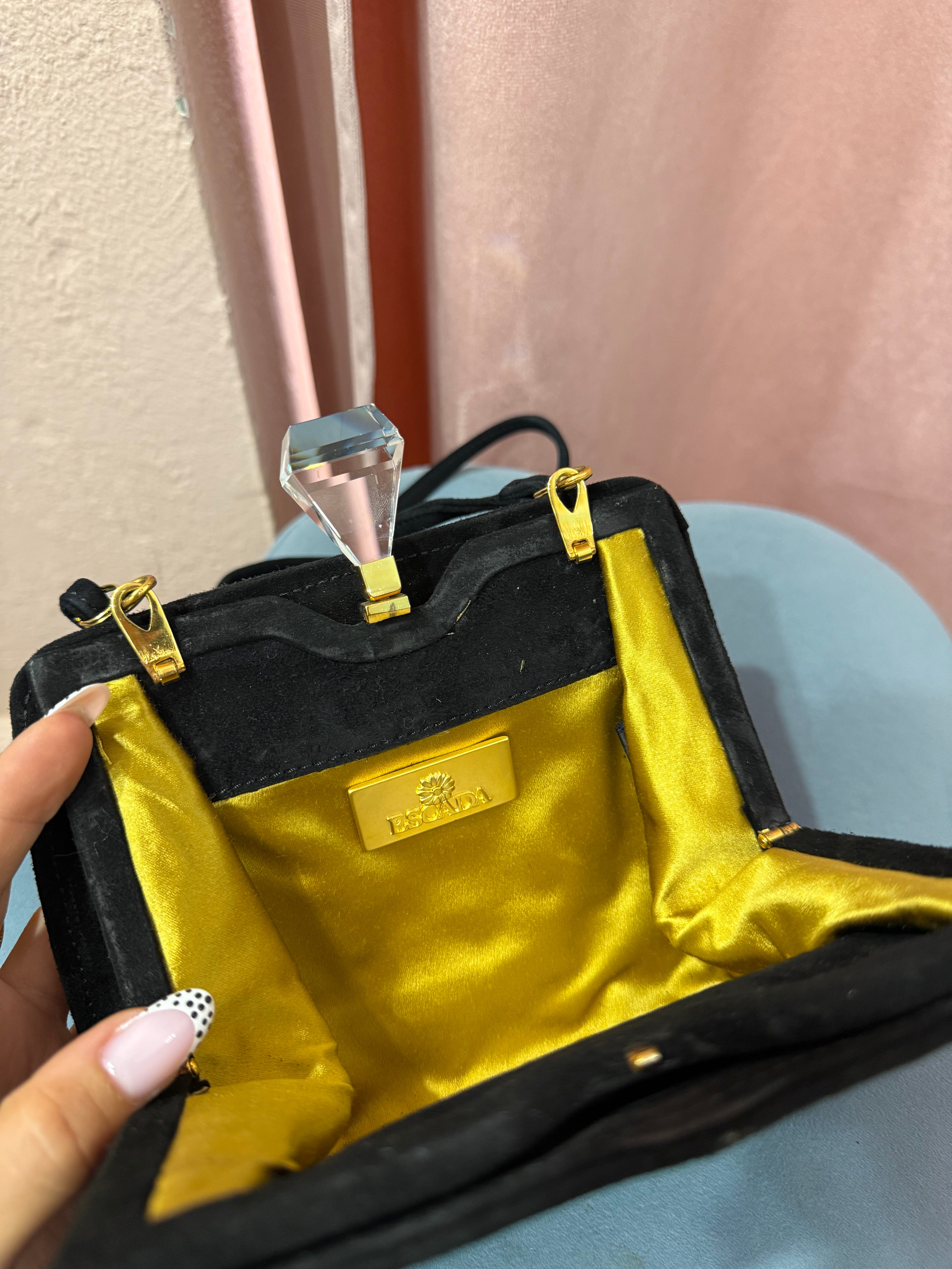 Clutch Escada nera in velluto