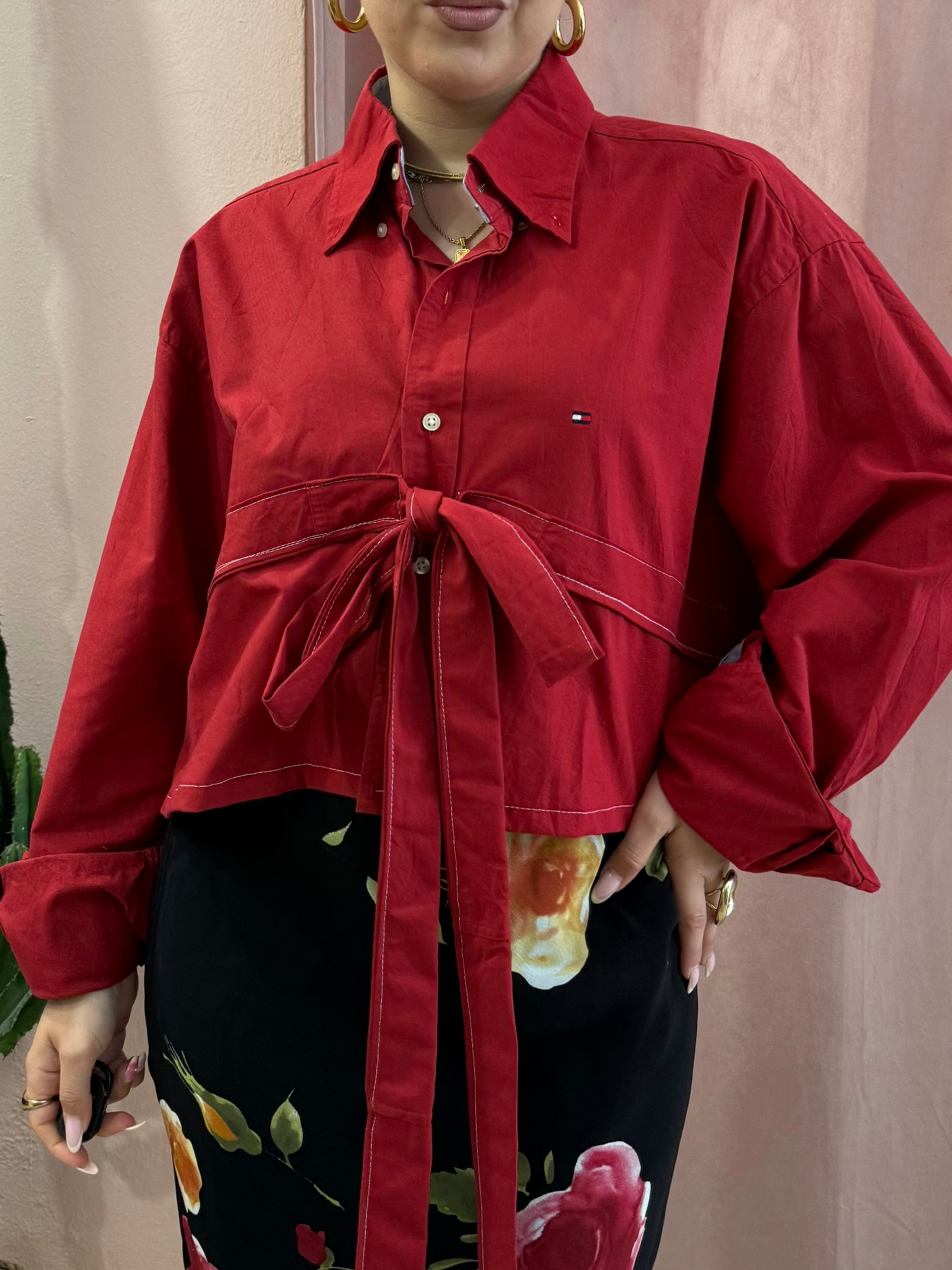 Camicia Tommy Hilfiger upcycling ciliegia