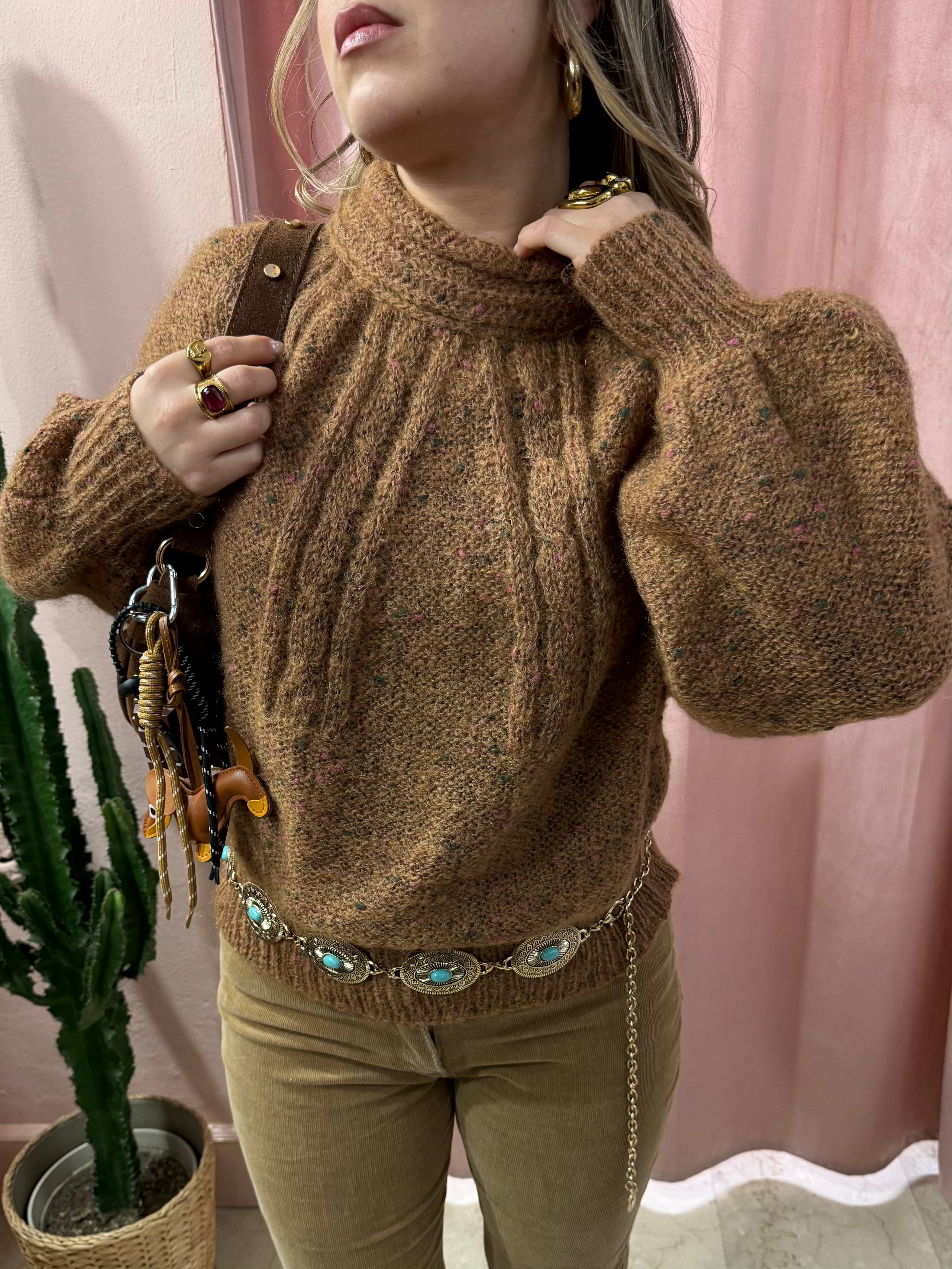 Maglione mélange misto seta