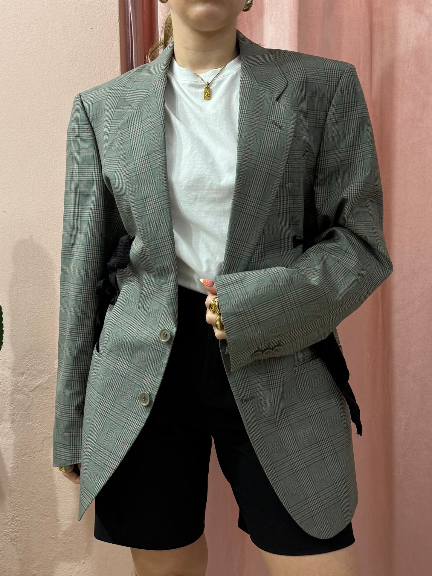 Blazer upcycling fiocchi principe di Galles
