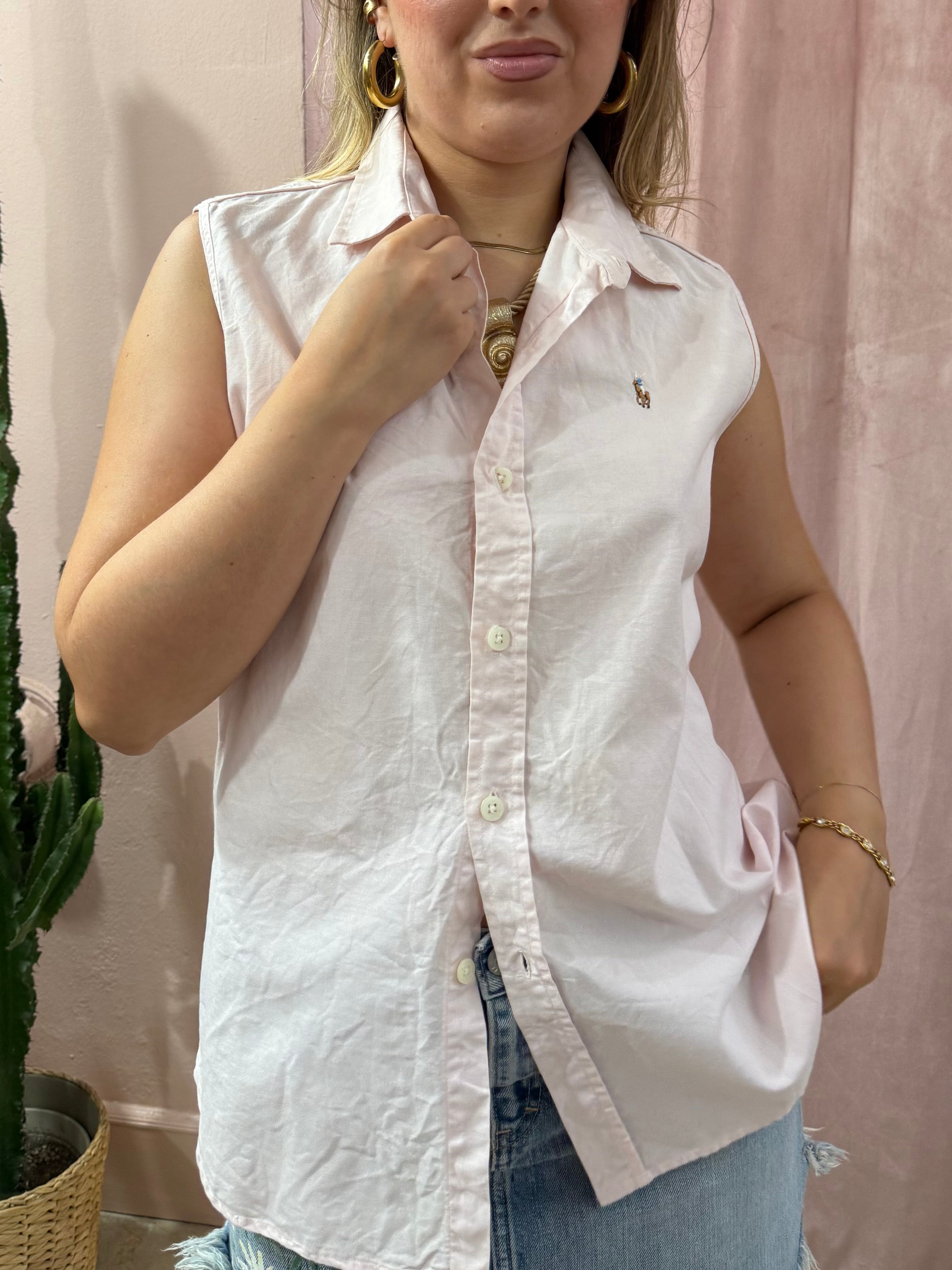 Camicia Smanicata Ralph Lauren rosa