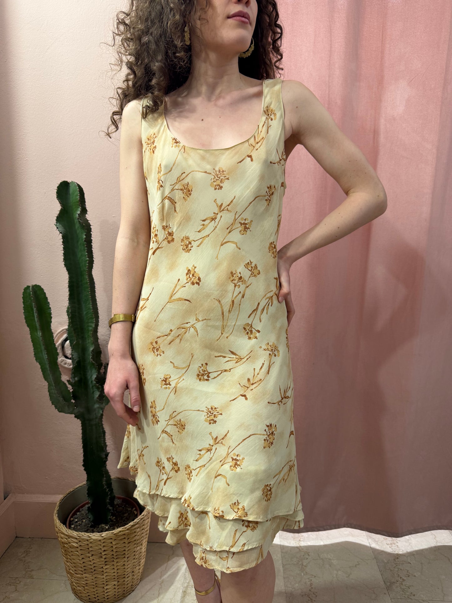 Vestito morbido crema in fantasia