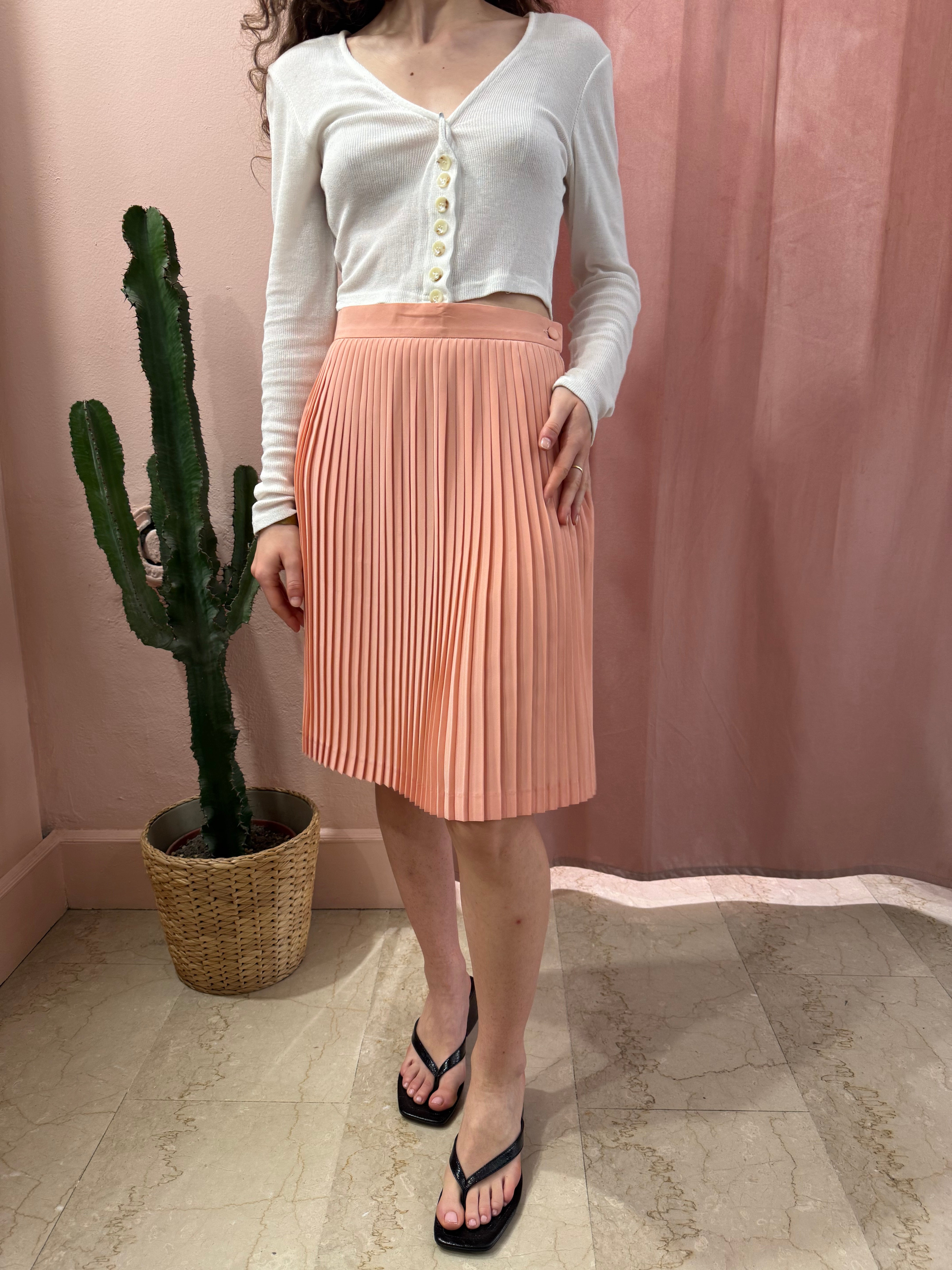 Gonna vintage plissé color pesca