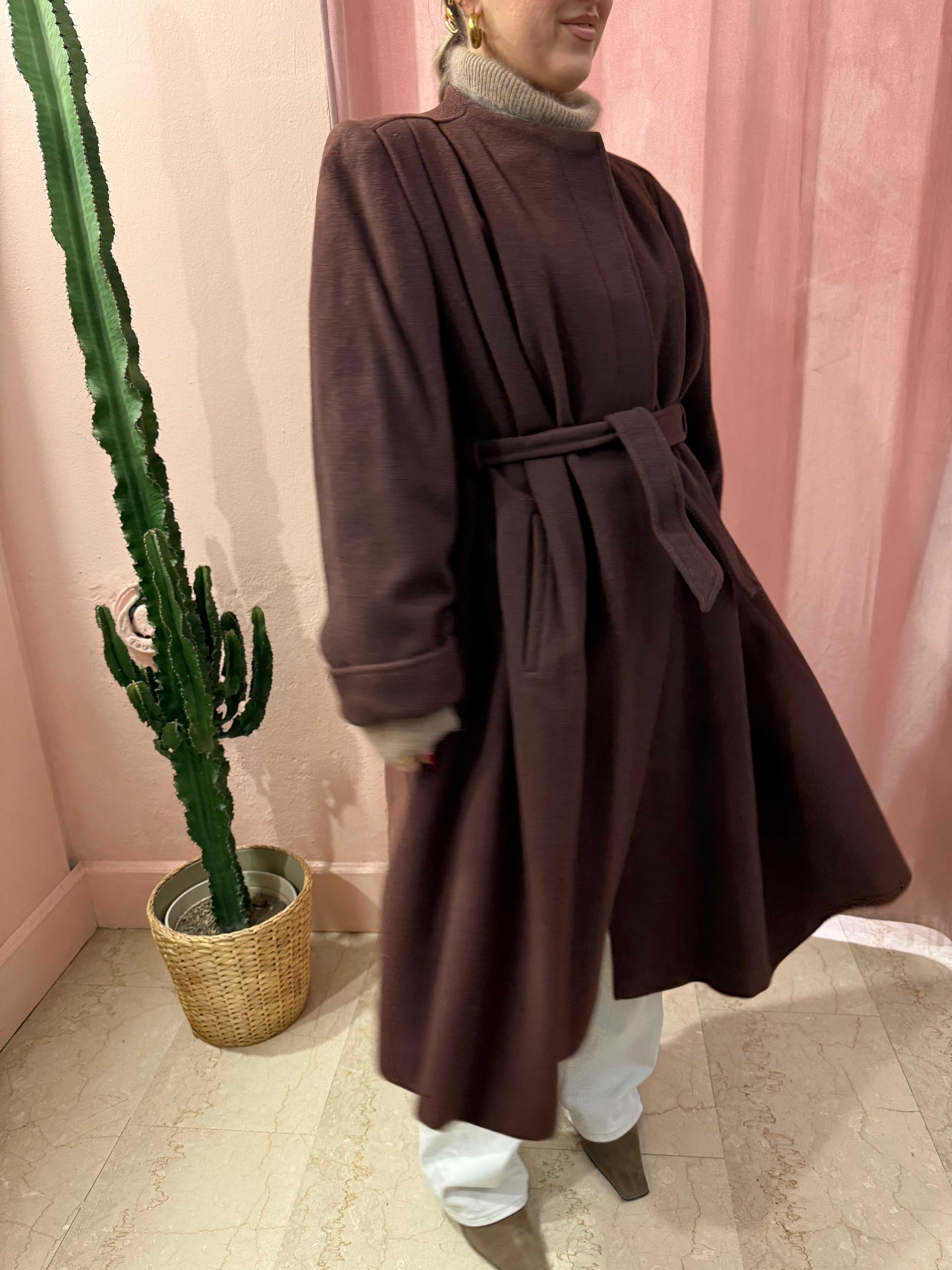 Cappotto in lana cioccolato