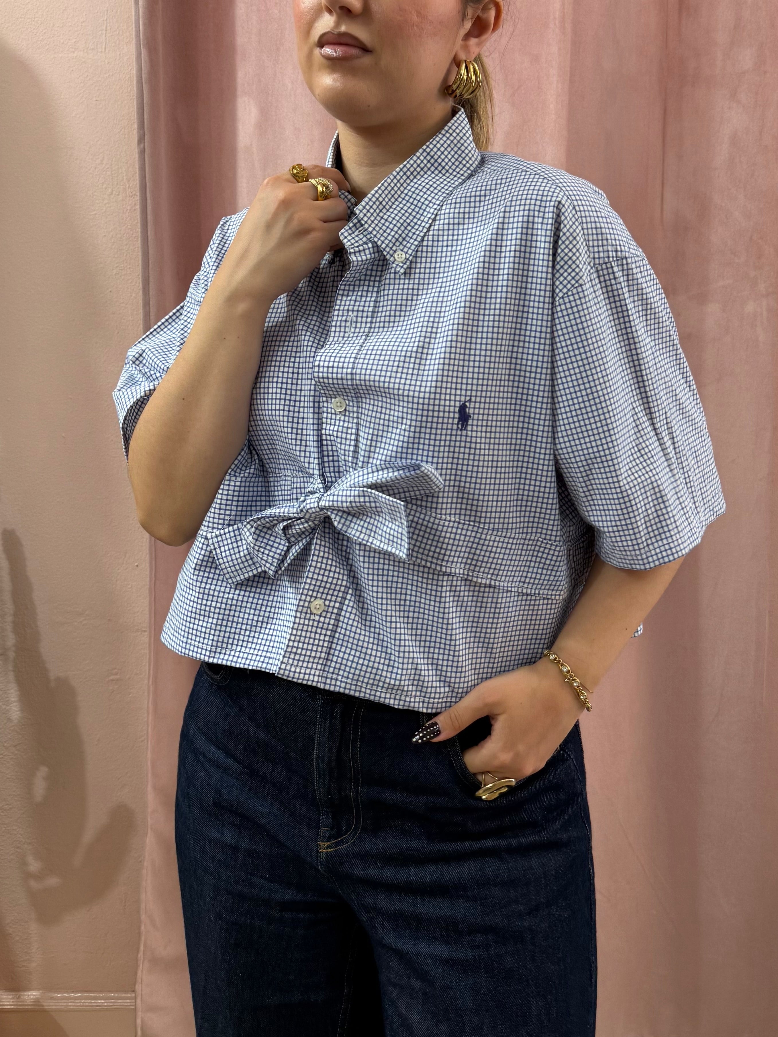 Camicia Ralph Lauren upcycling fiocco a quadri