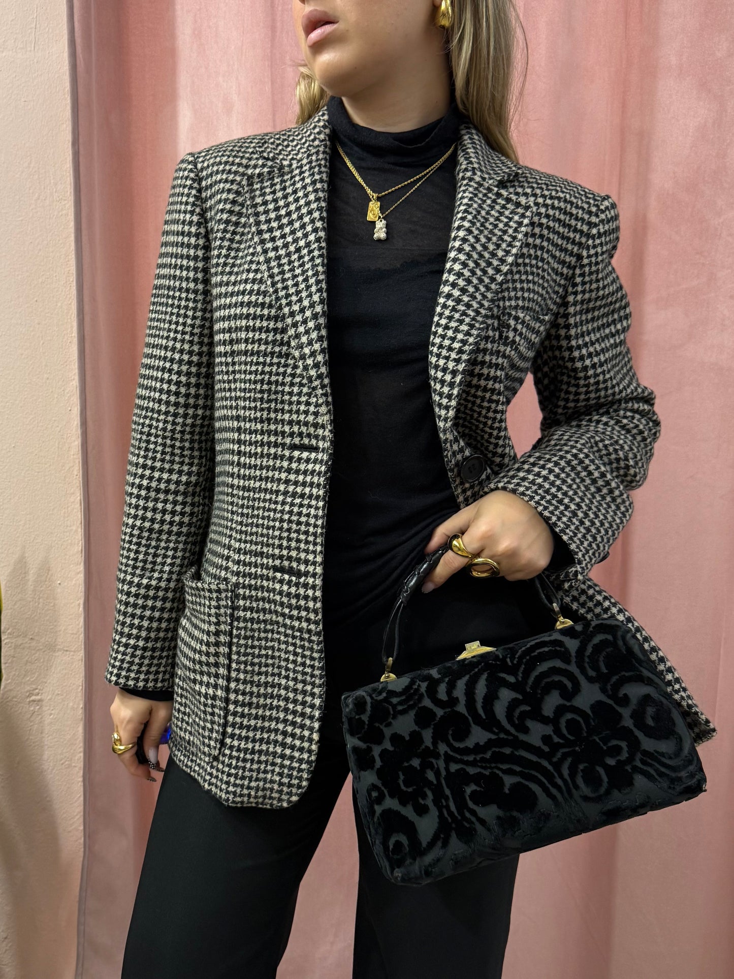 Blazer vintage pied de poule