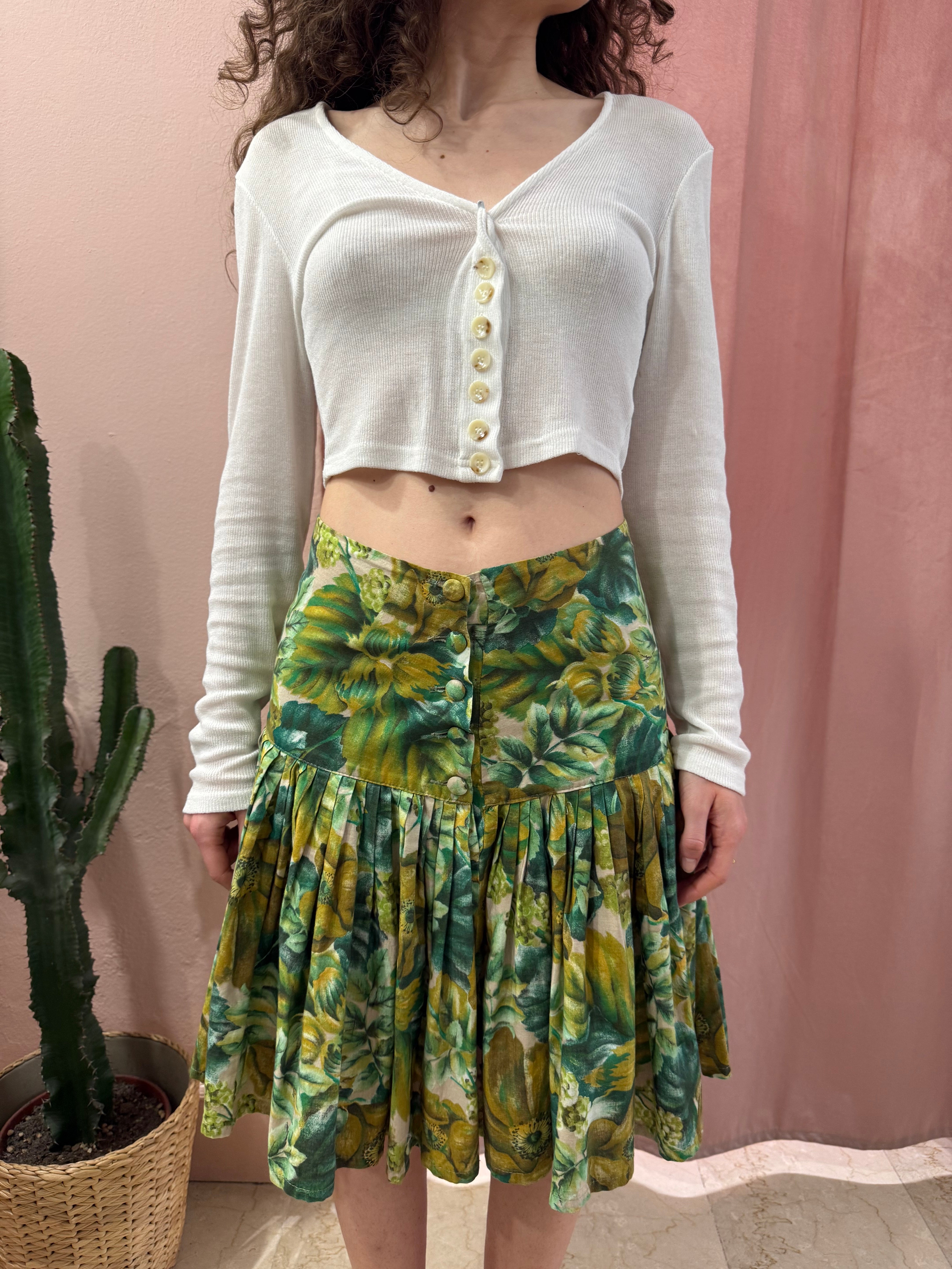 Gonna vintage verde in fantasia