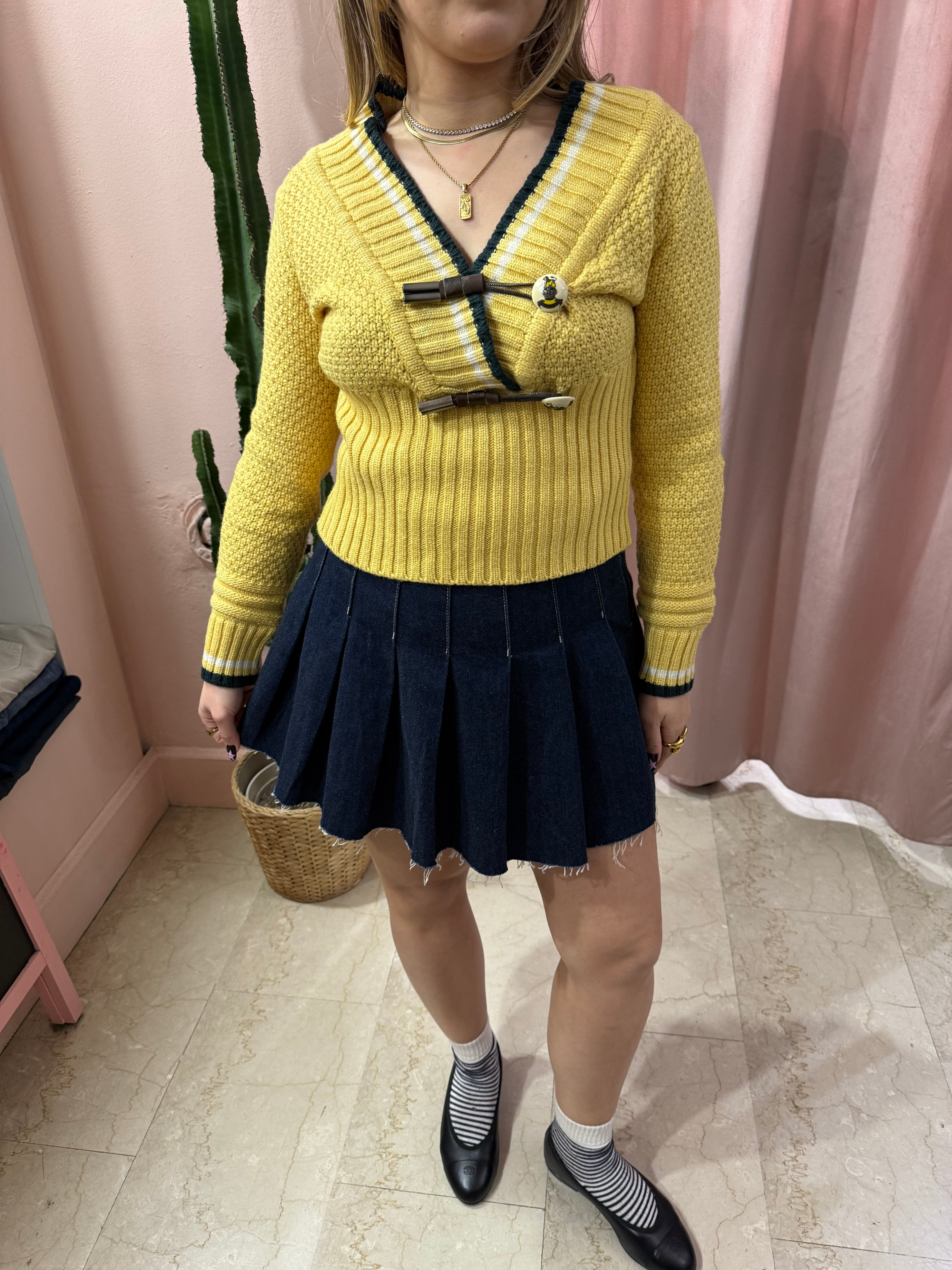 Maglione crop giallo 00s