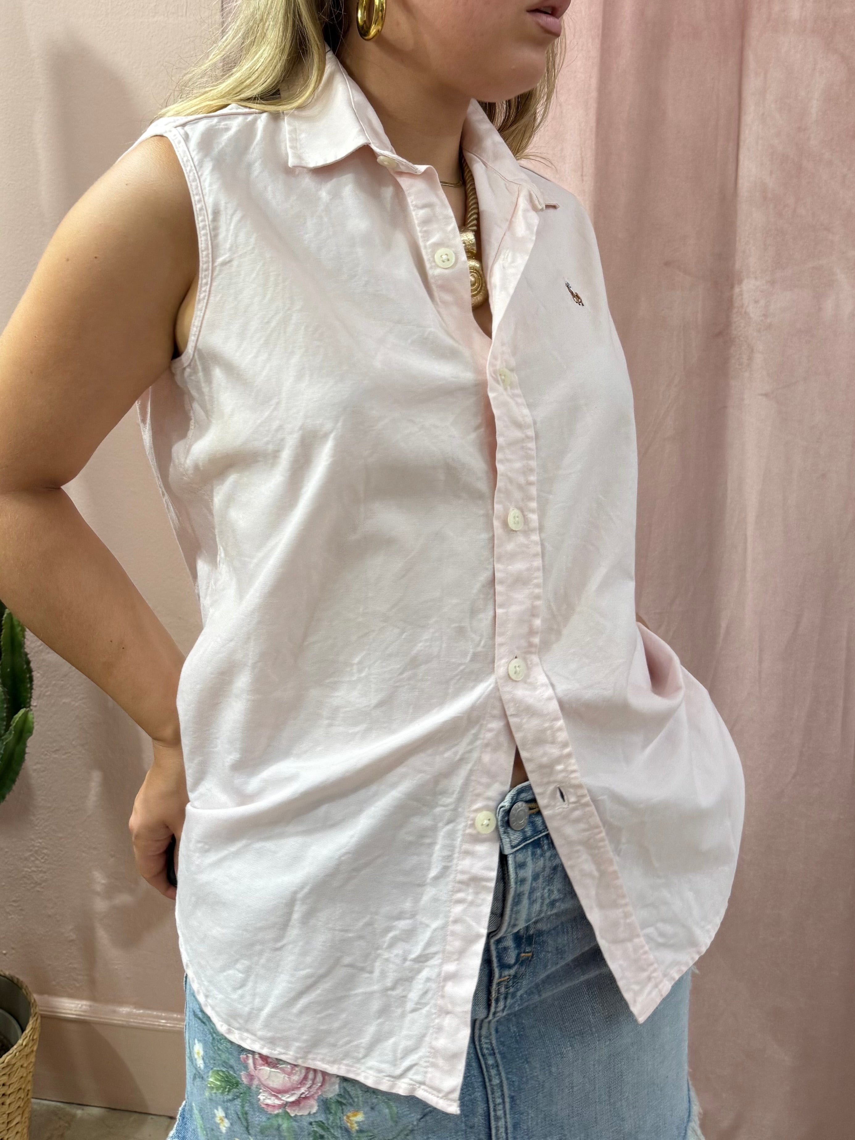 Camicia Smanicata Ralph Lauren rosa