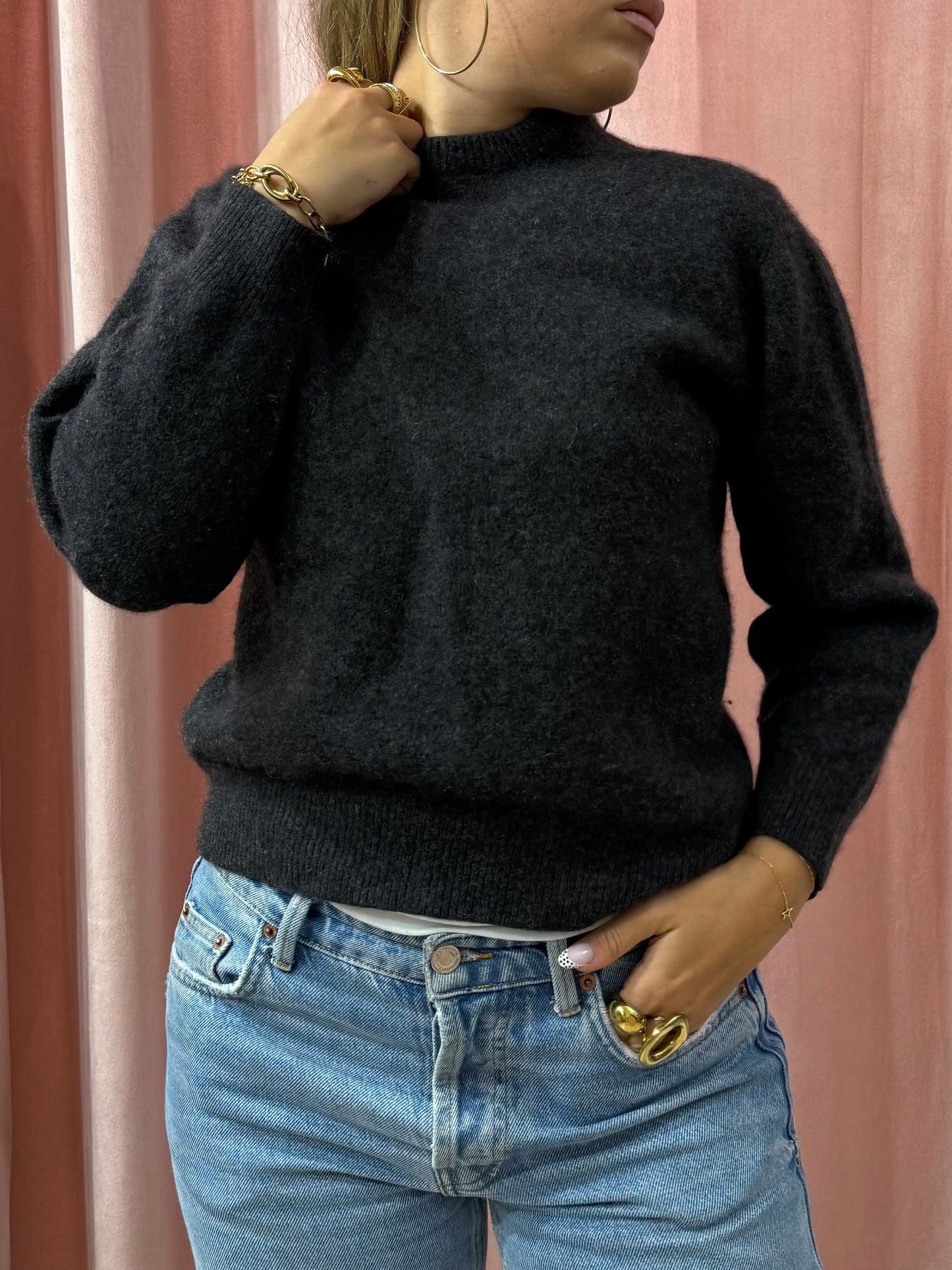 Maglione antracite in misto cashmere