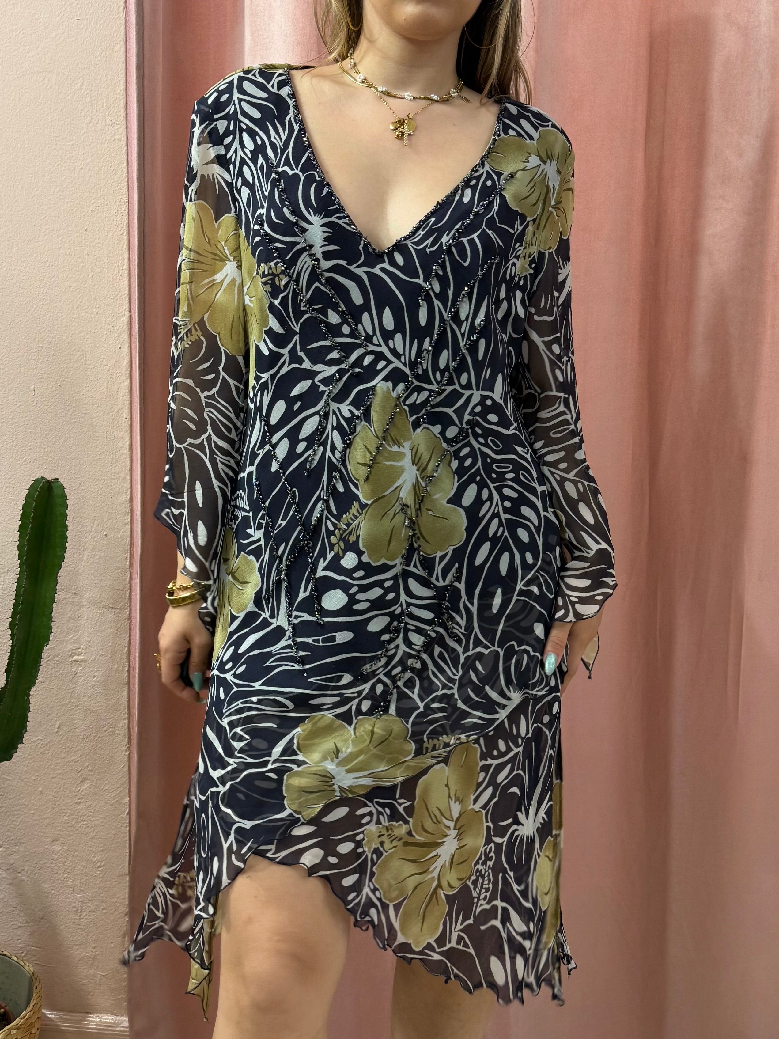 Vestito morbido in fantasia embroidered