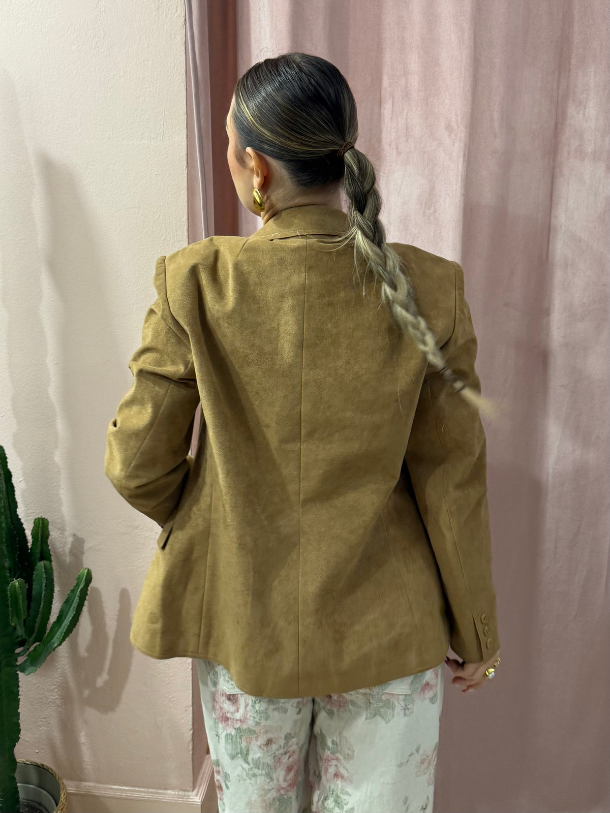 Blazer effetto scamosciato