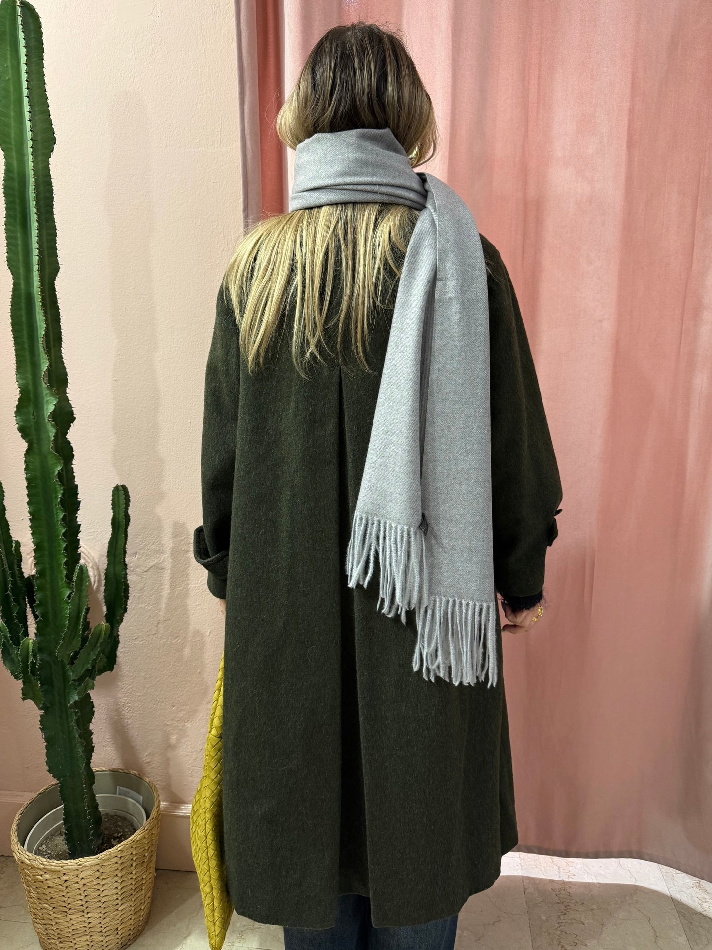 Cappotto maxi verdone in lana