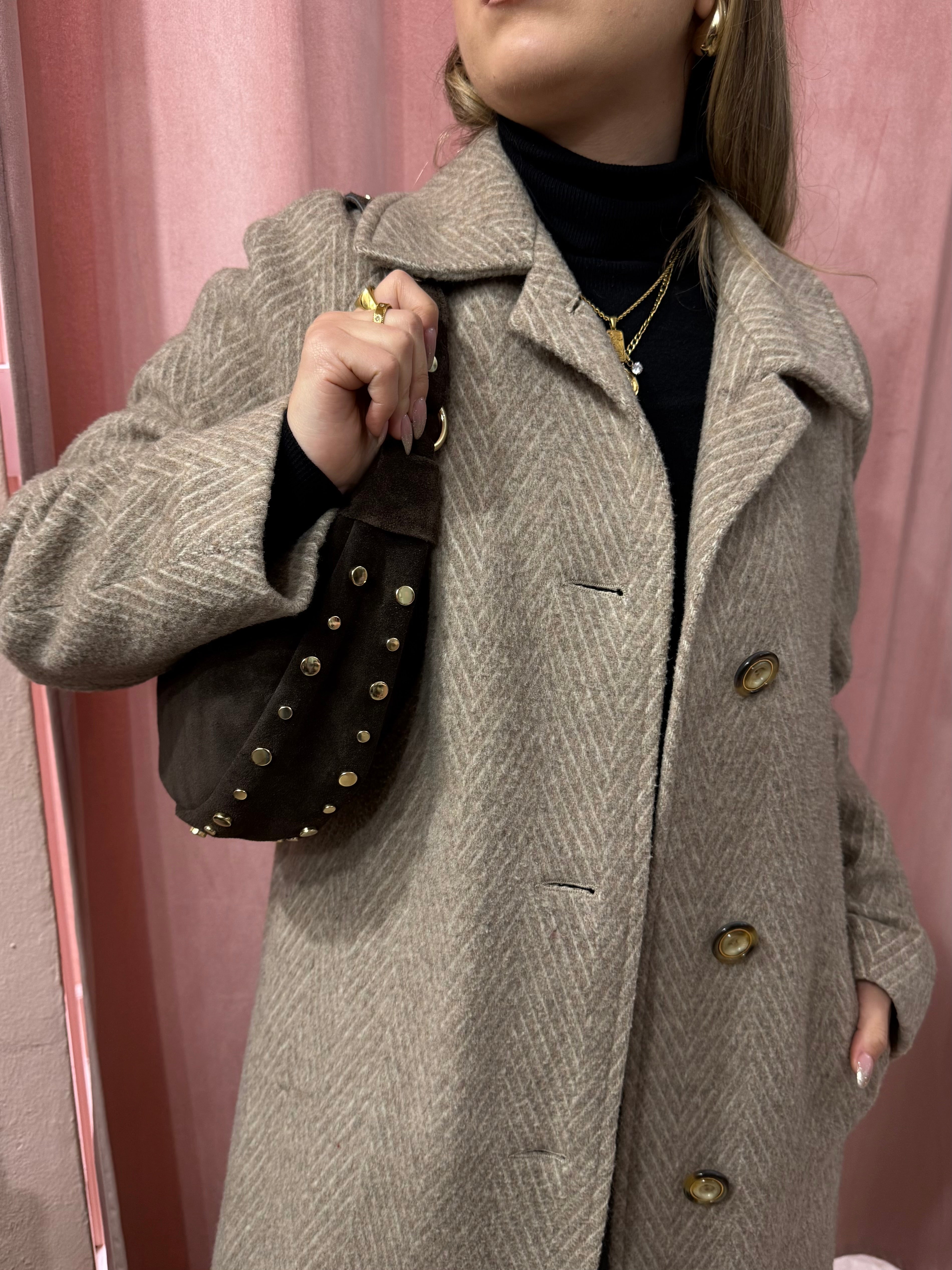 Borsa mezzaluna in vera pelle