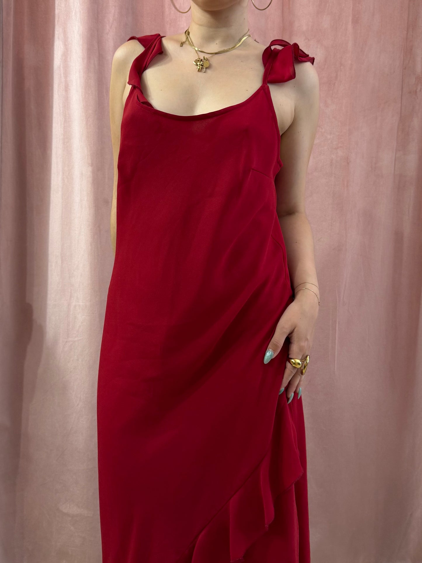 Maxi vestito rosso ciliegia