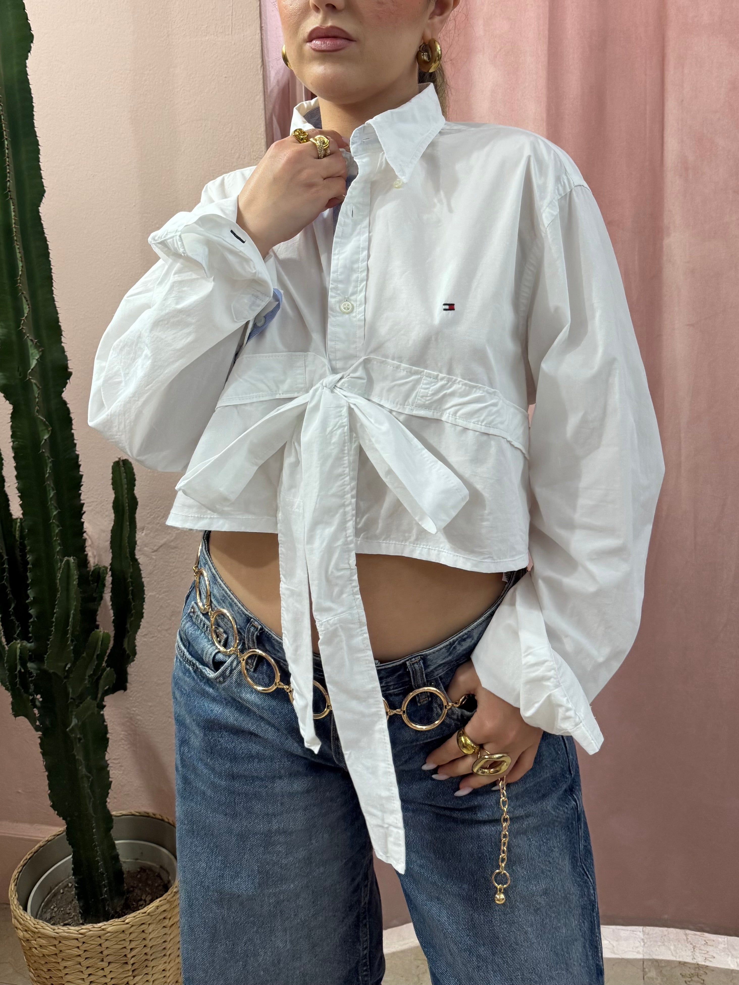 Camicia Tommy H. upcycling bianca