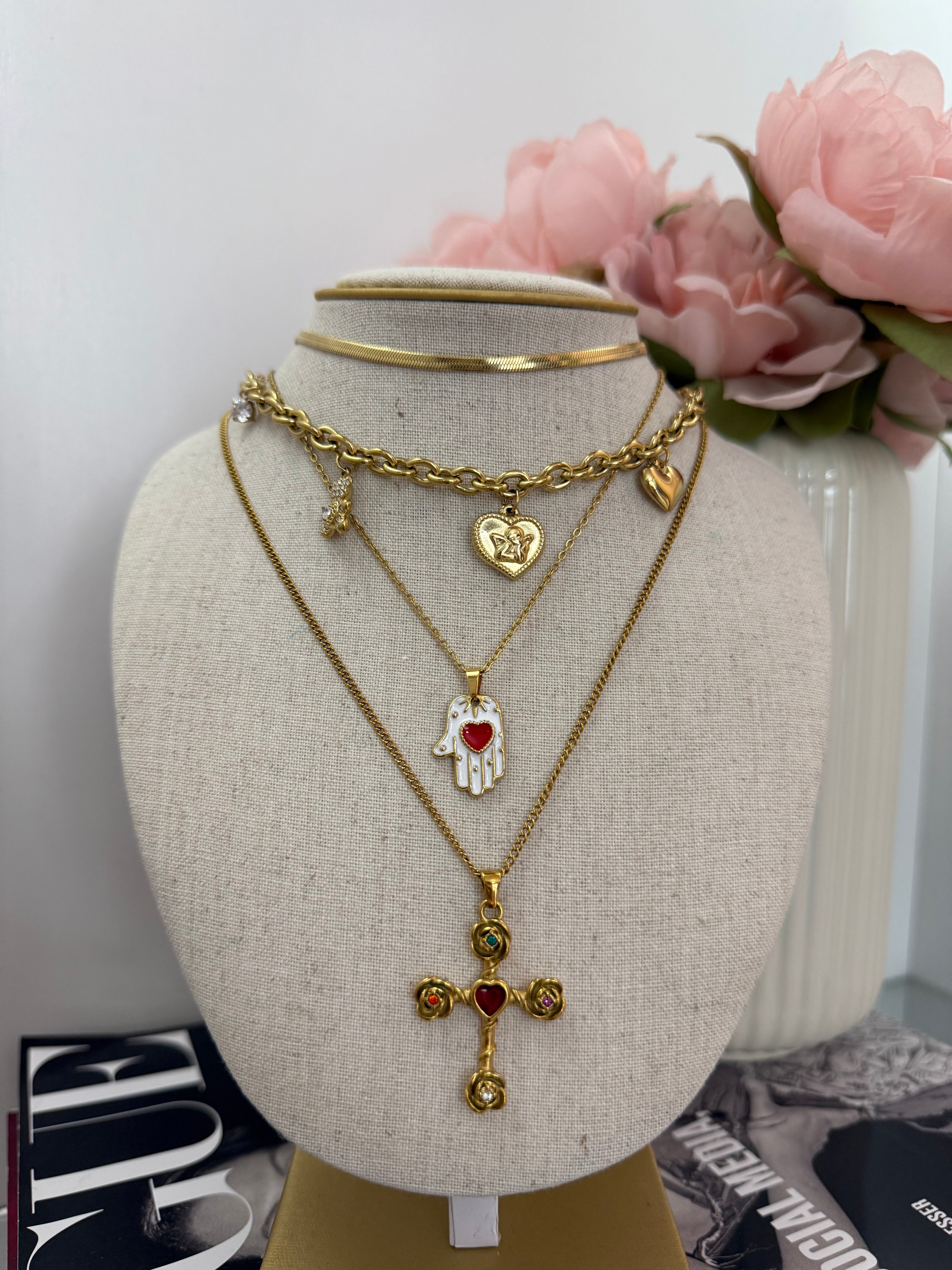 Collana mano di fatima bianca