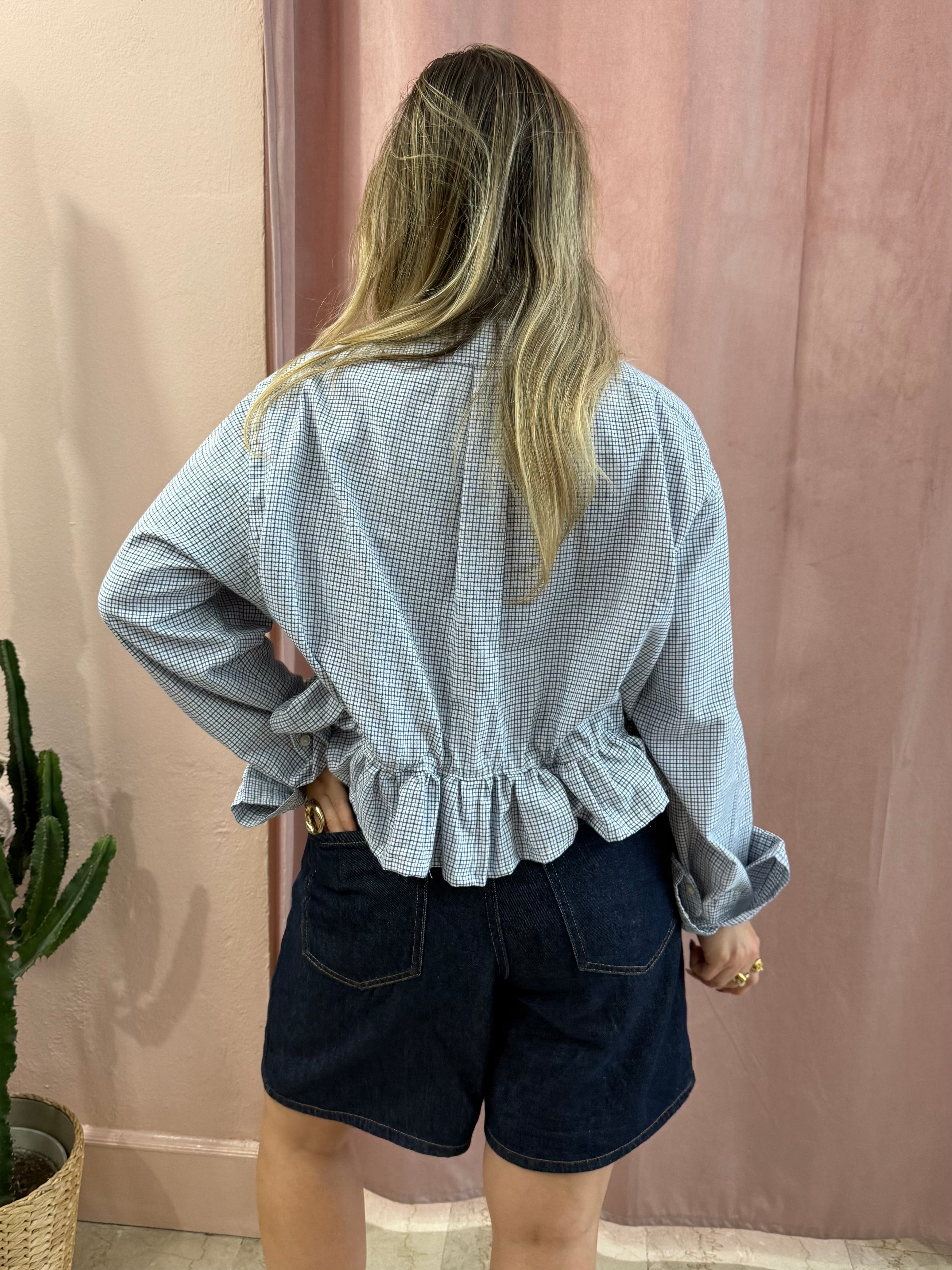 Camicia Ralph Lauren upcycling volant quadrettini
