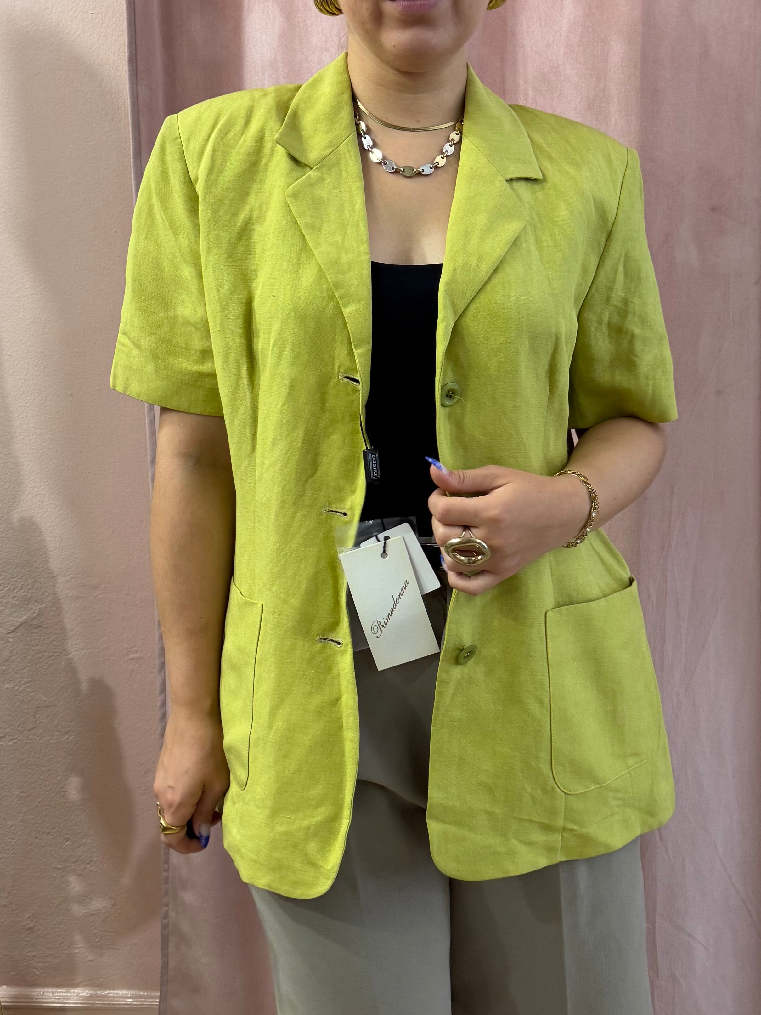 Blazer mezza manica verde lime