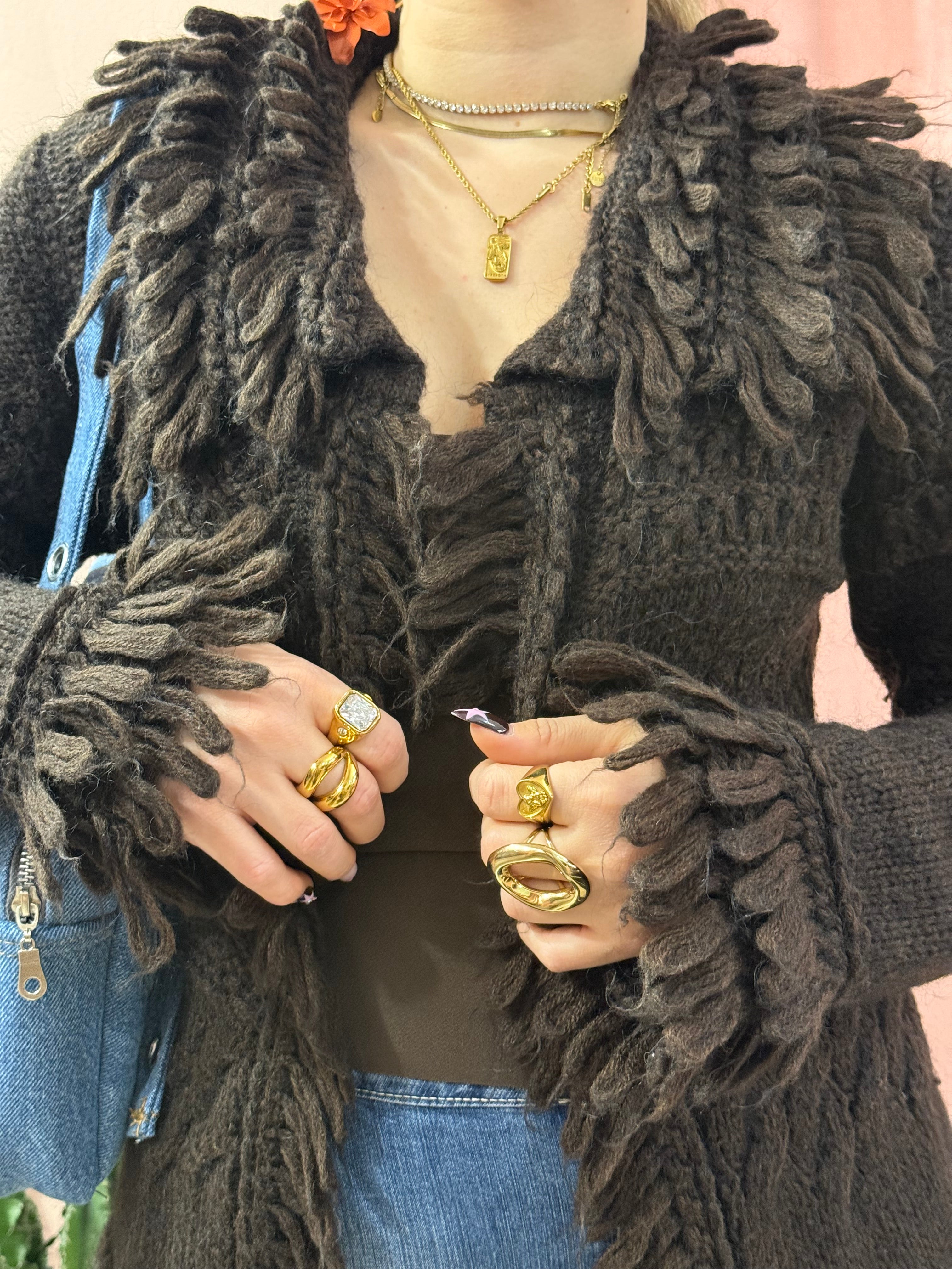 Cardigan 00s moro sfrangiato