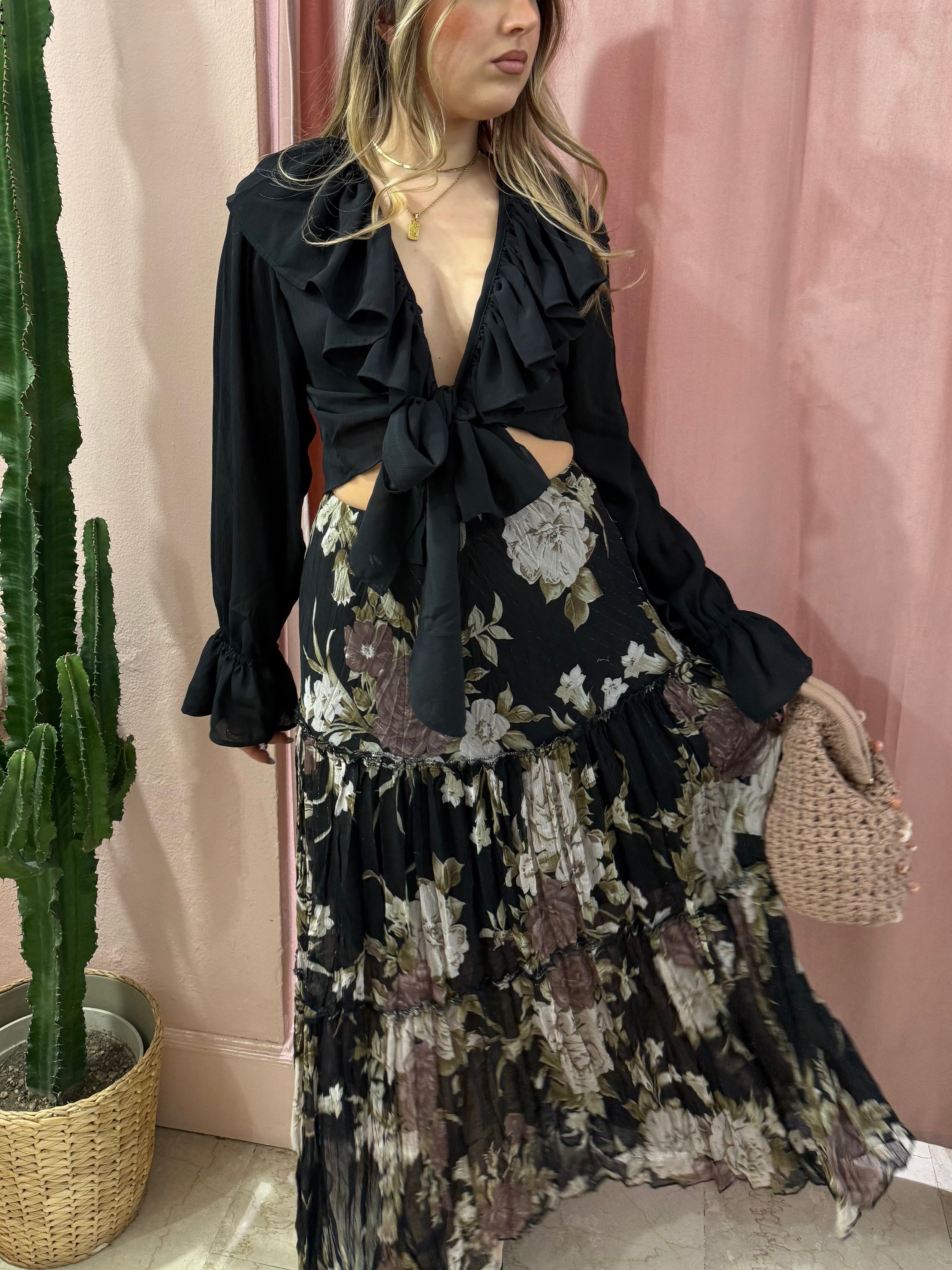 Maxi gonna svasata fantasia fiori