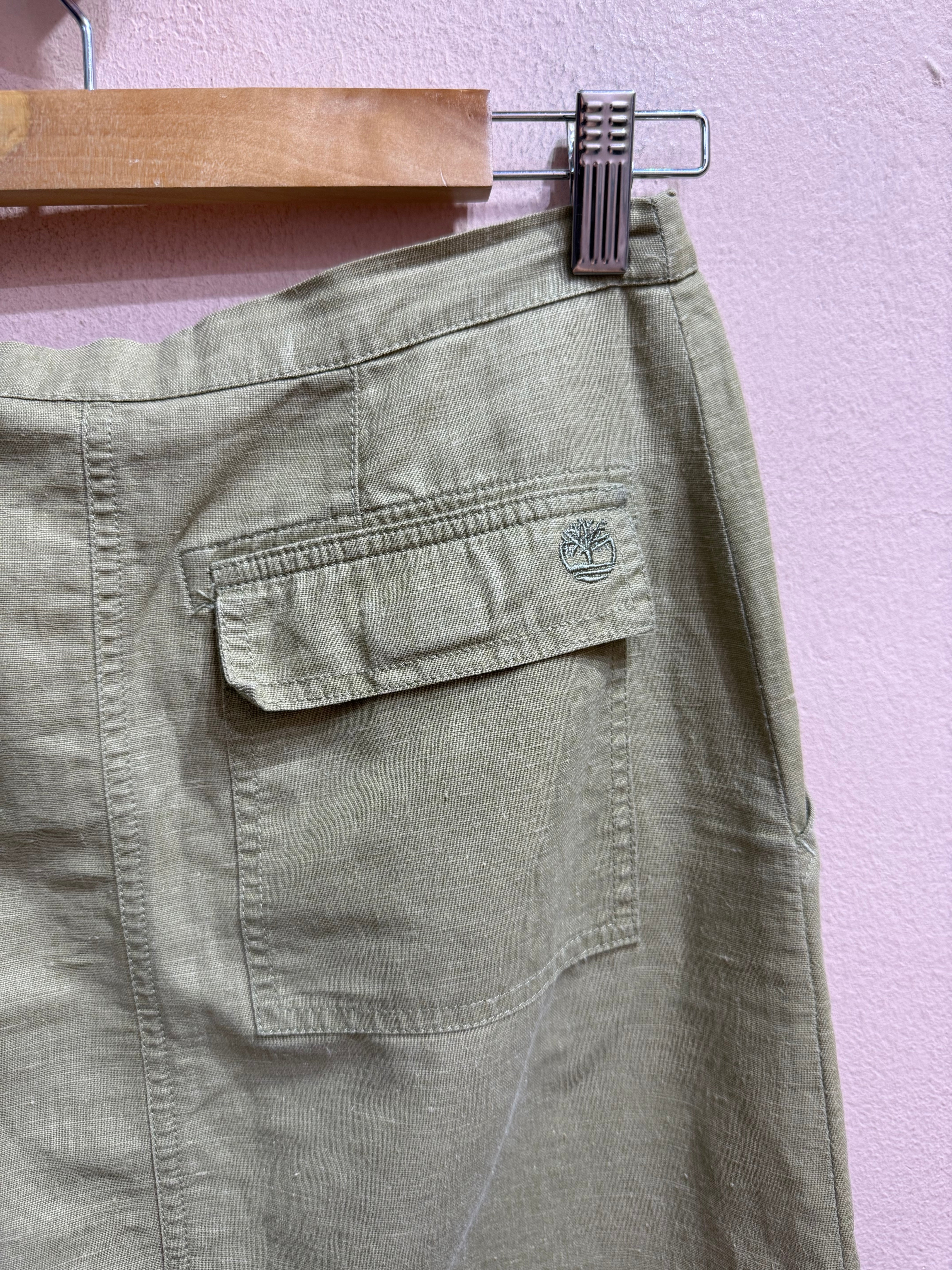 Gonna midi Timberland verdone in misto lino