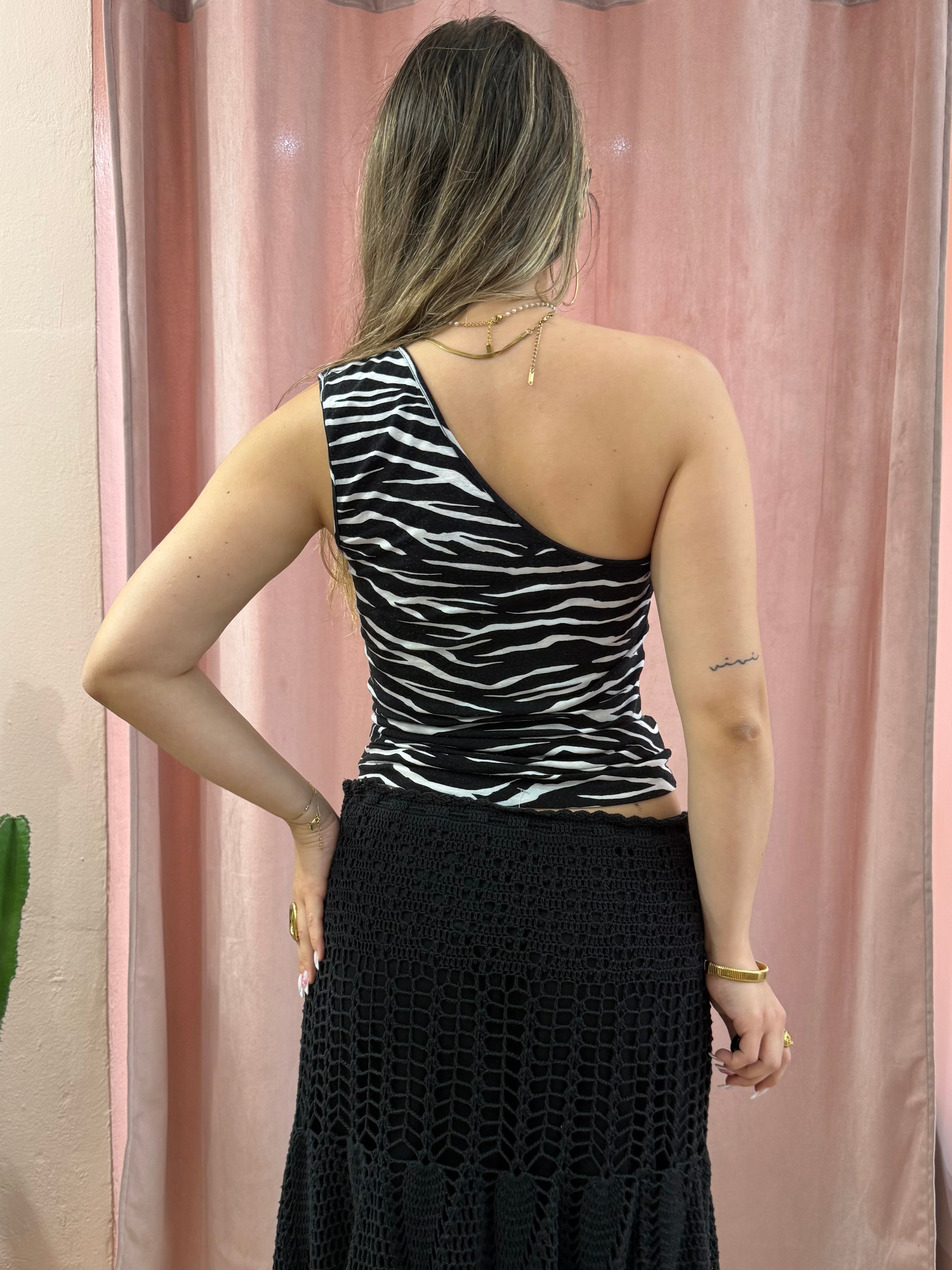 Top monospalla zebrato