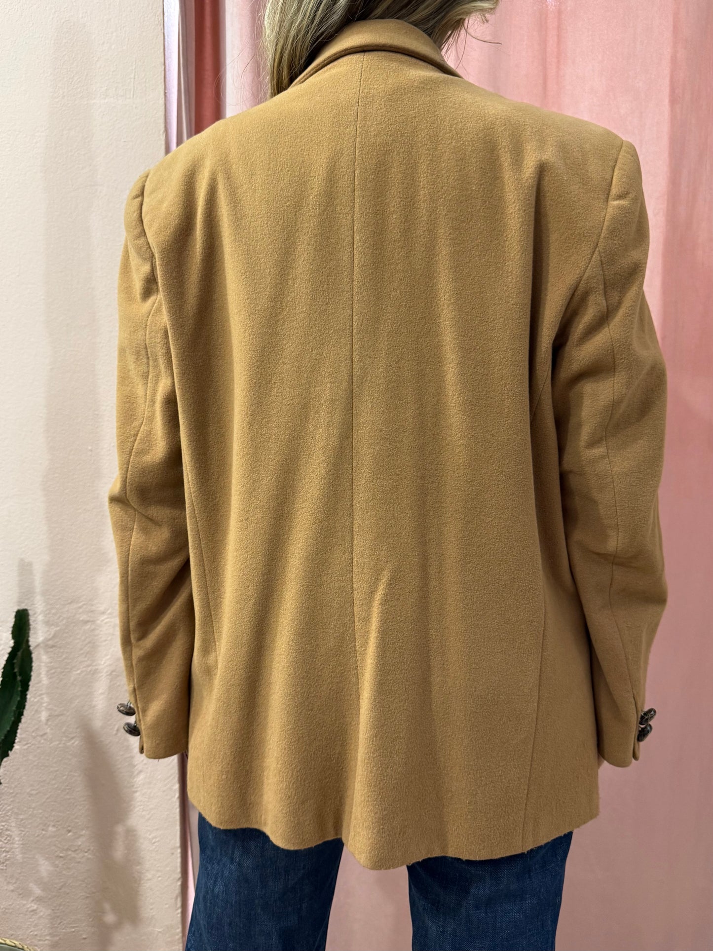 Blazer vintage tabacco misto cashmere