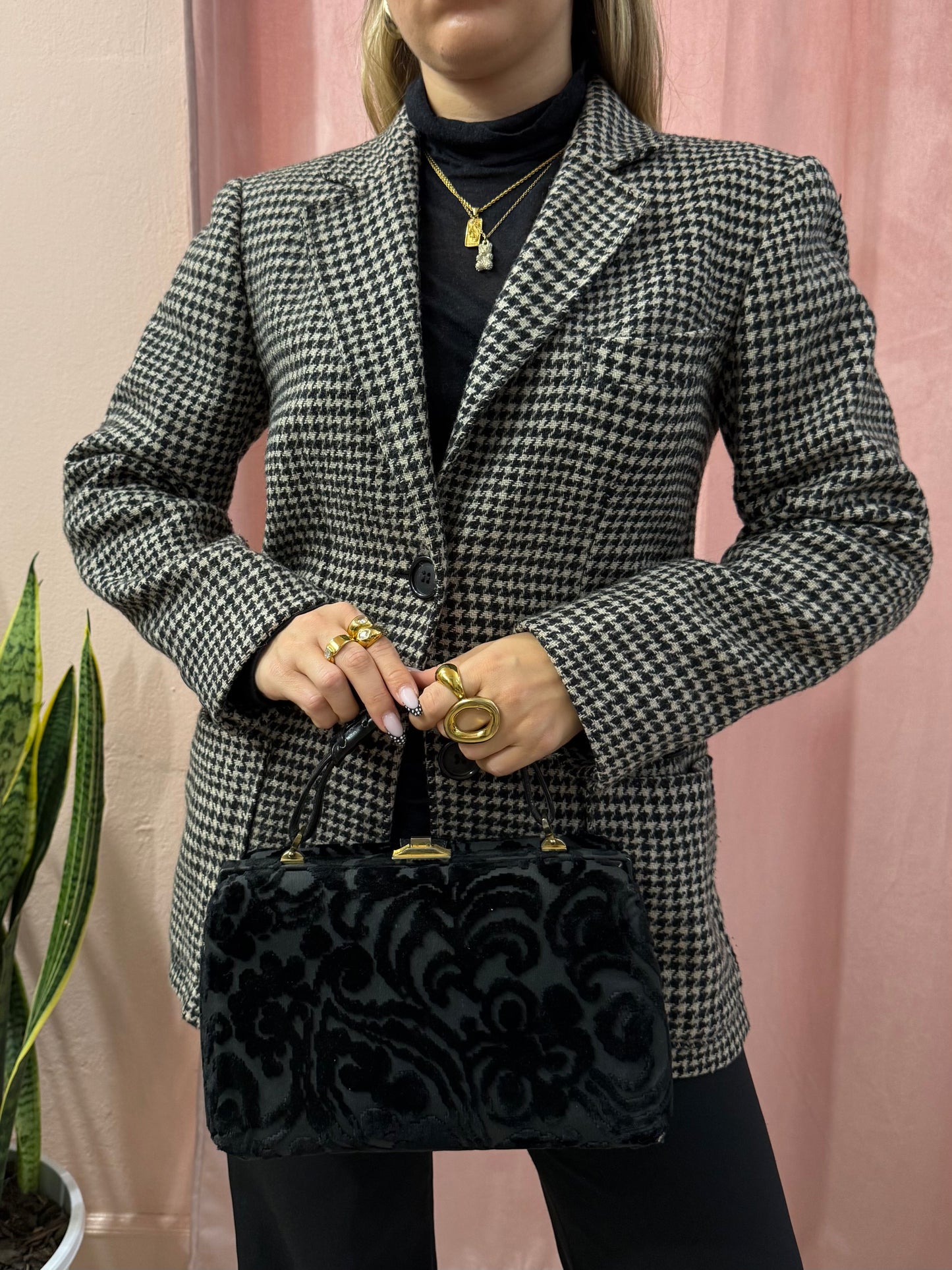 Blazer vintage pied de poule