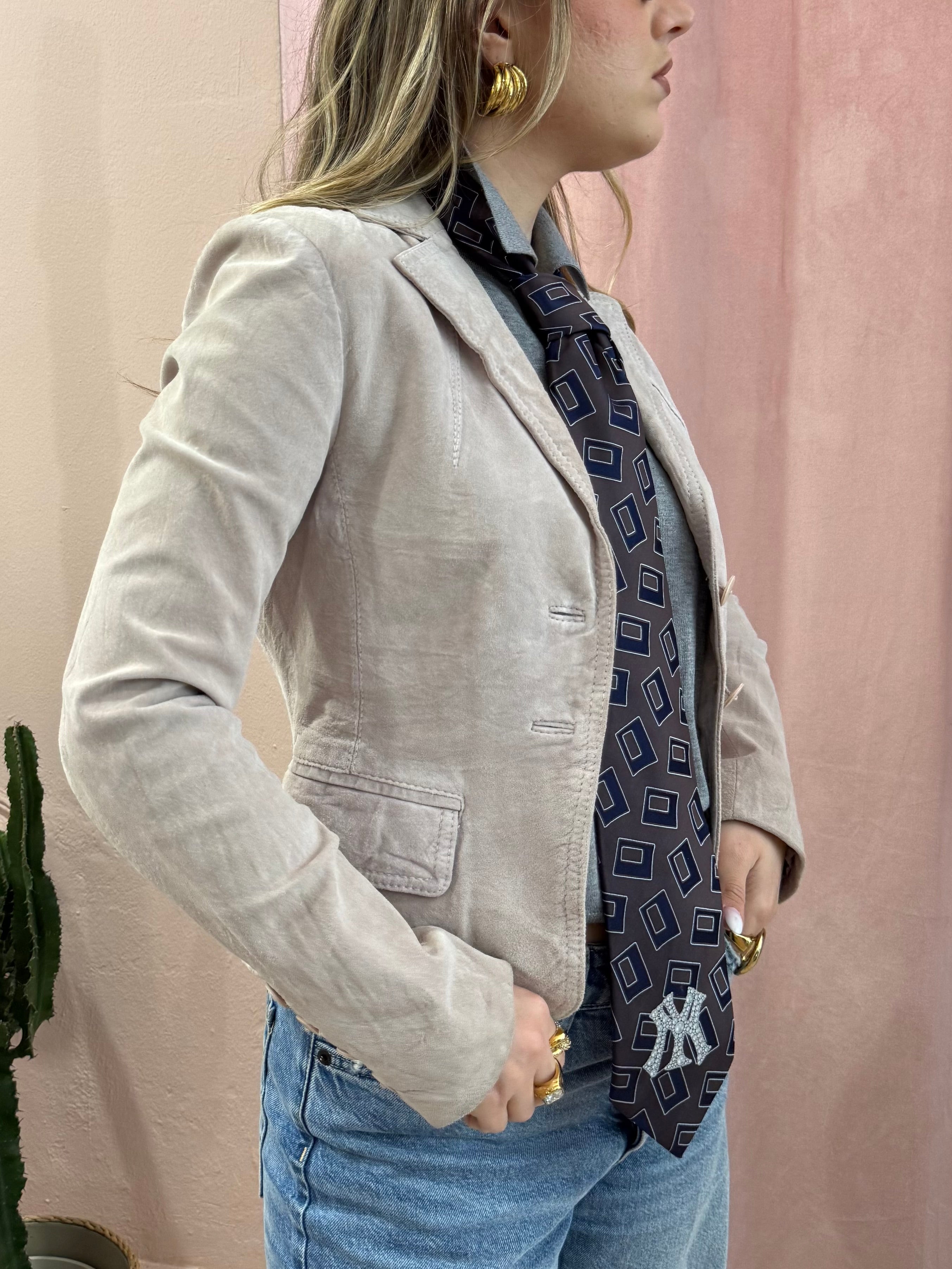 Giacca in camoscio 00s ghiaccio