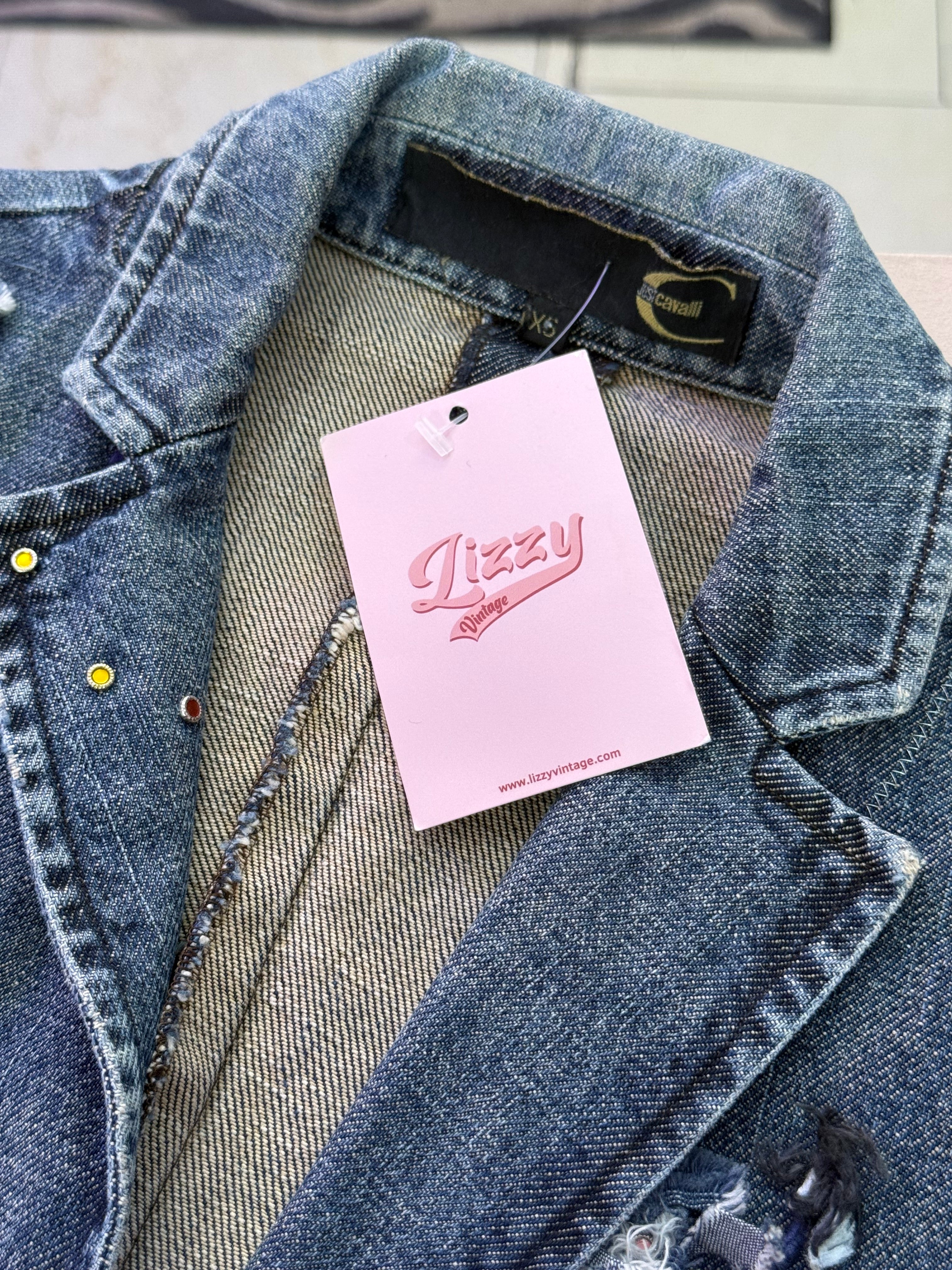 Giacca in denim Just Cavalli con applicazioni