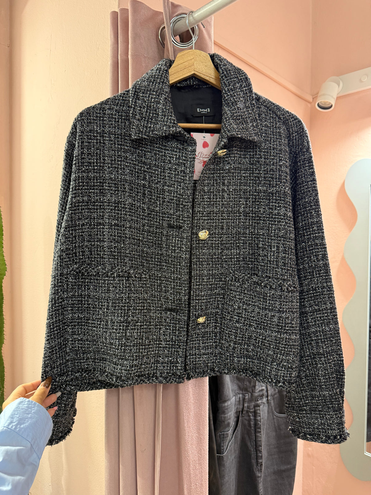 Giacca Emme Marella effetto tweed cotone e lana
