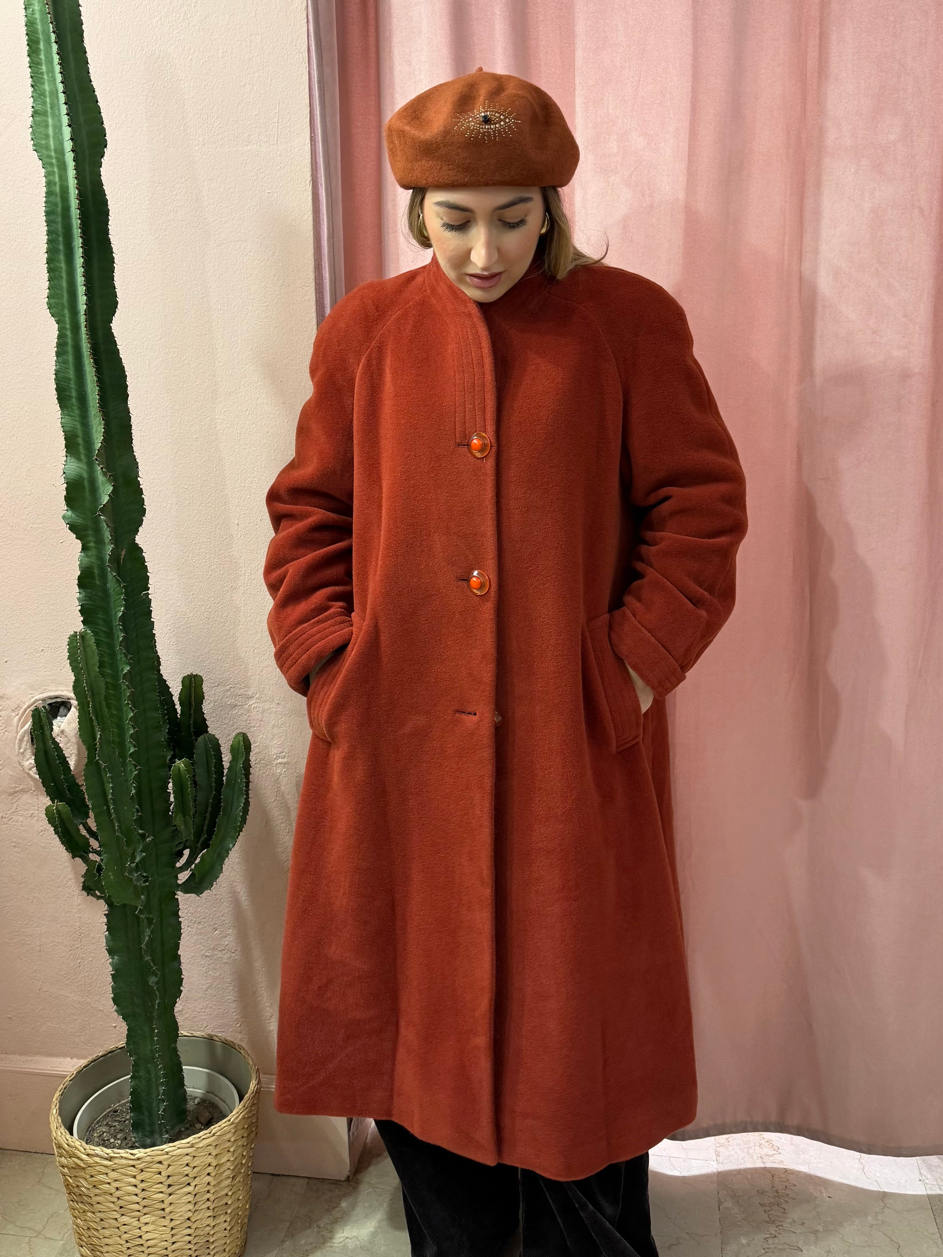 Cappotto vintage mattone in lana