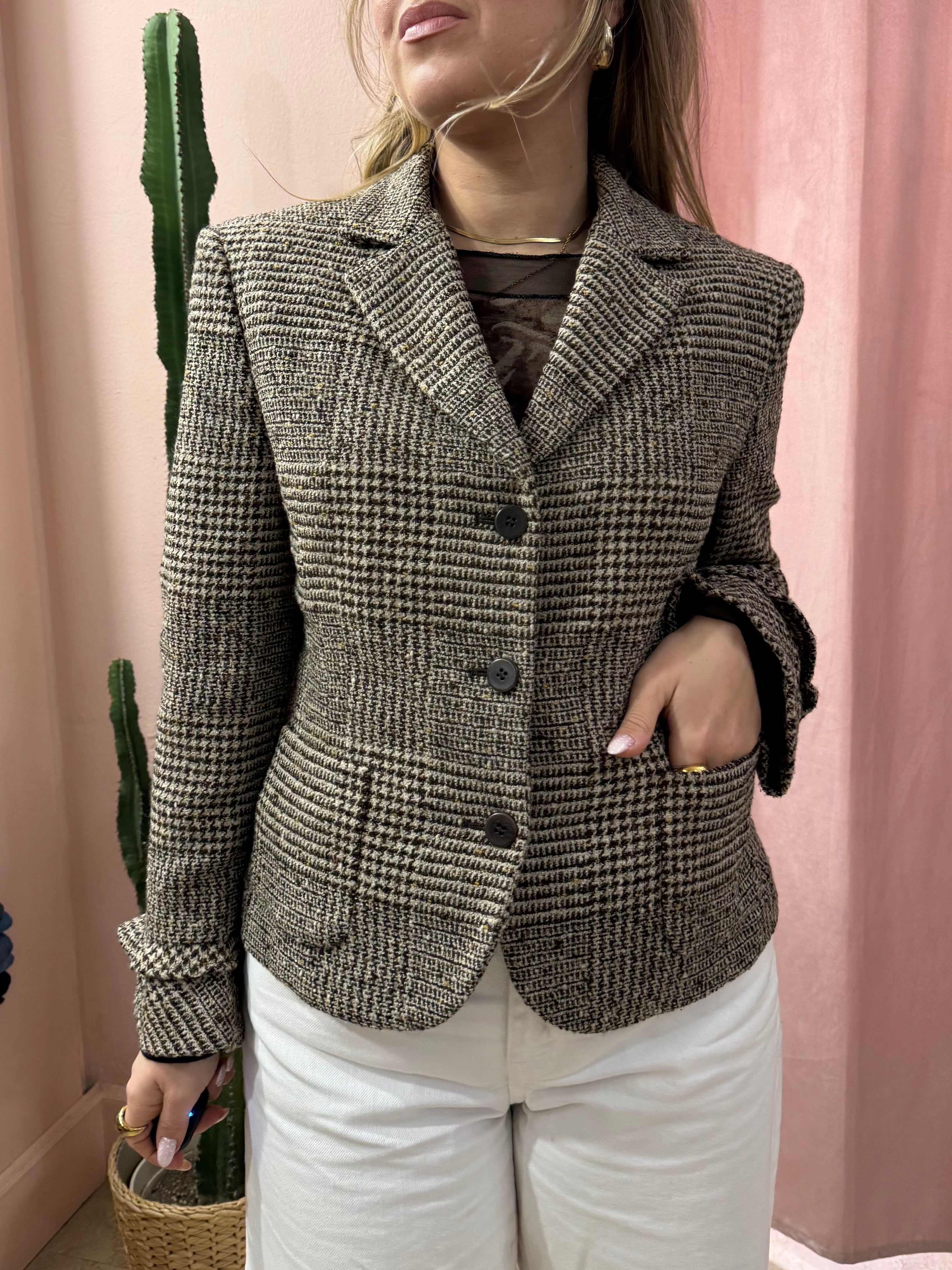 Blazer in lana pied de poule