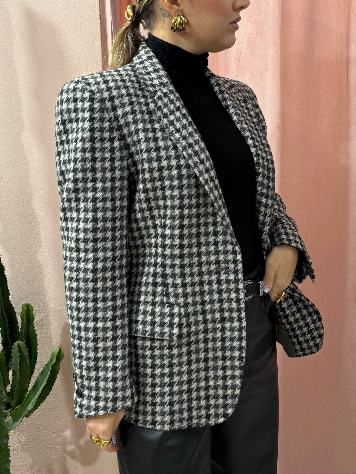 Blazer in pura lana pied de poule