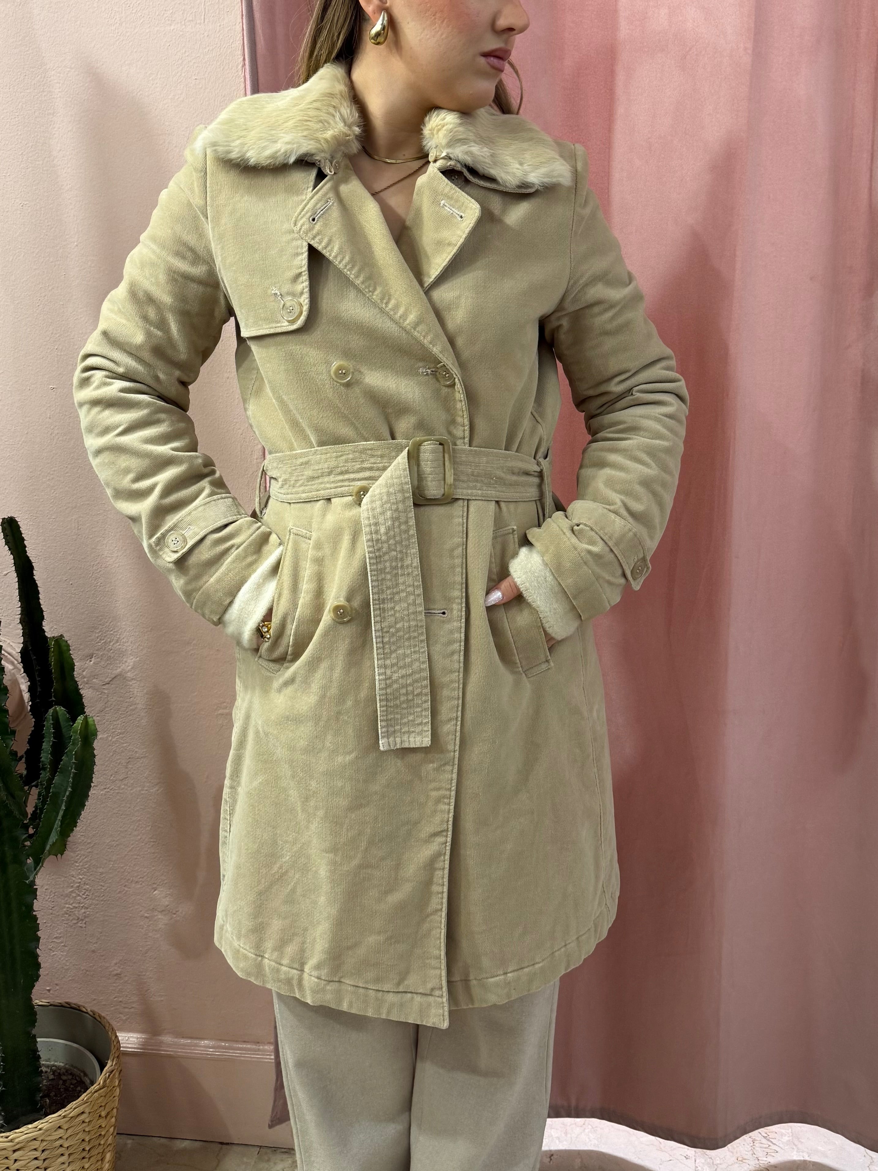Trench IBlues collo in lapin