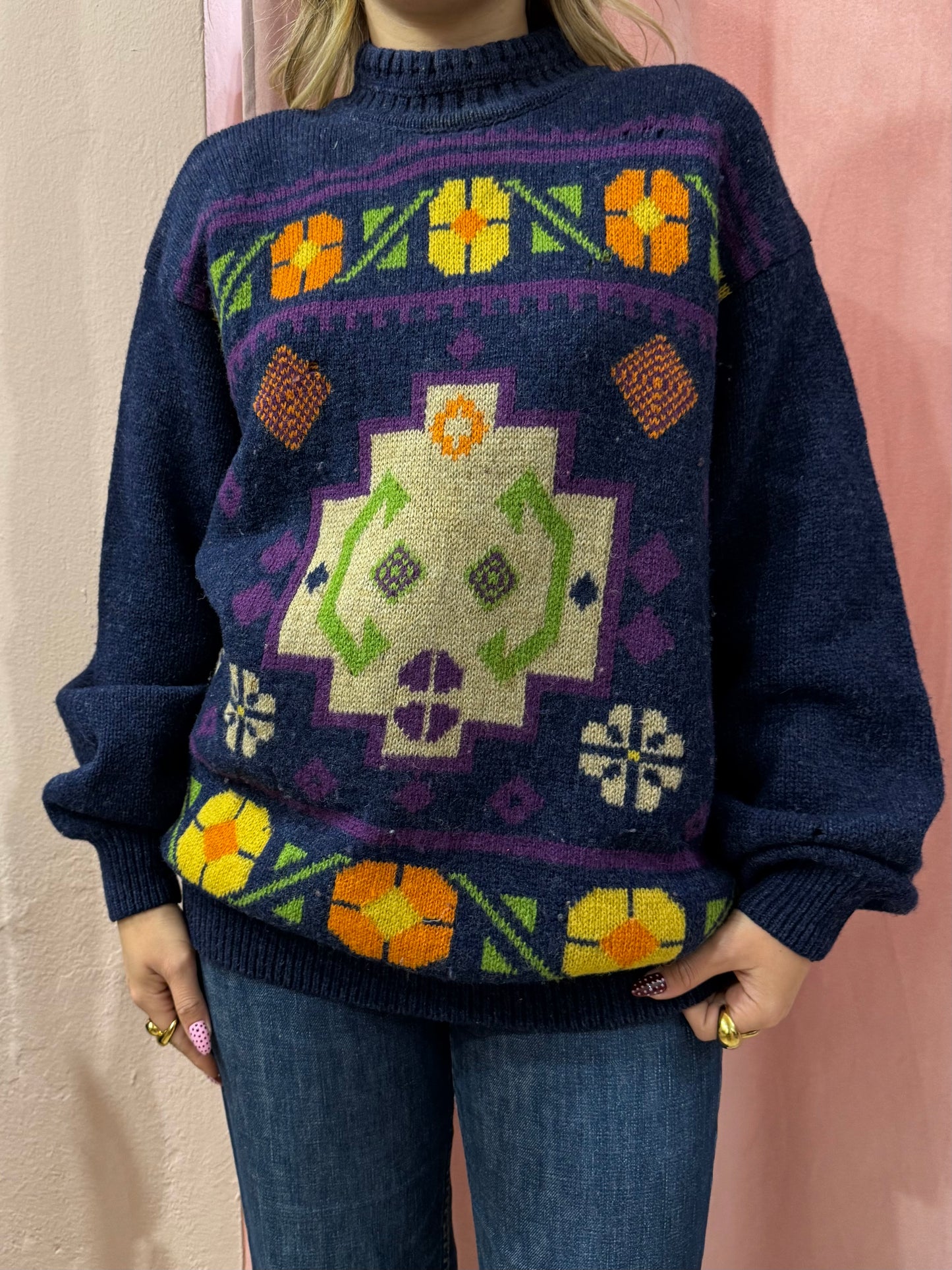 Maglione lungo in fantasia