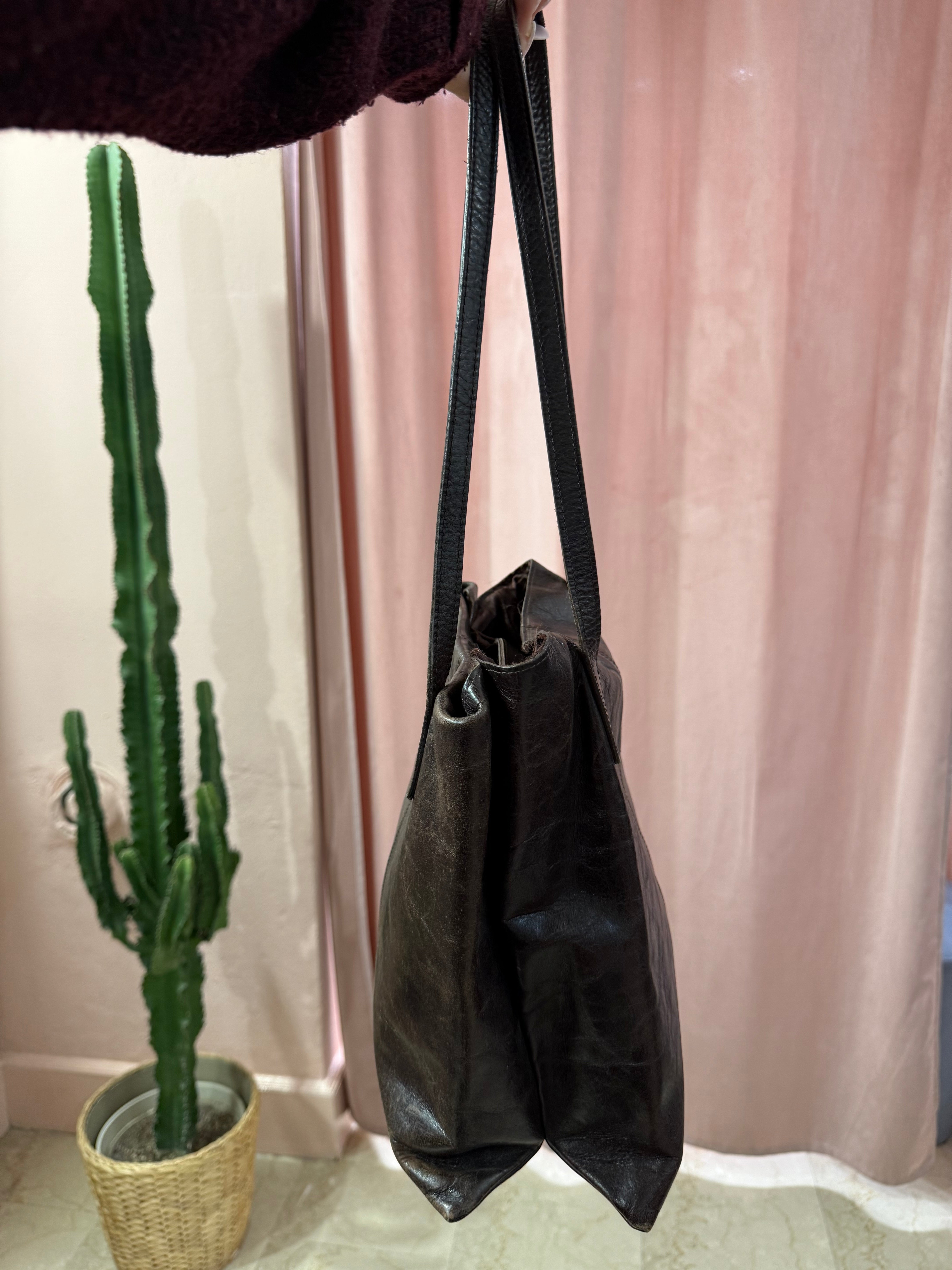 Borsa in vera pelle moro