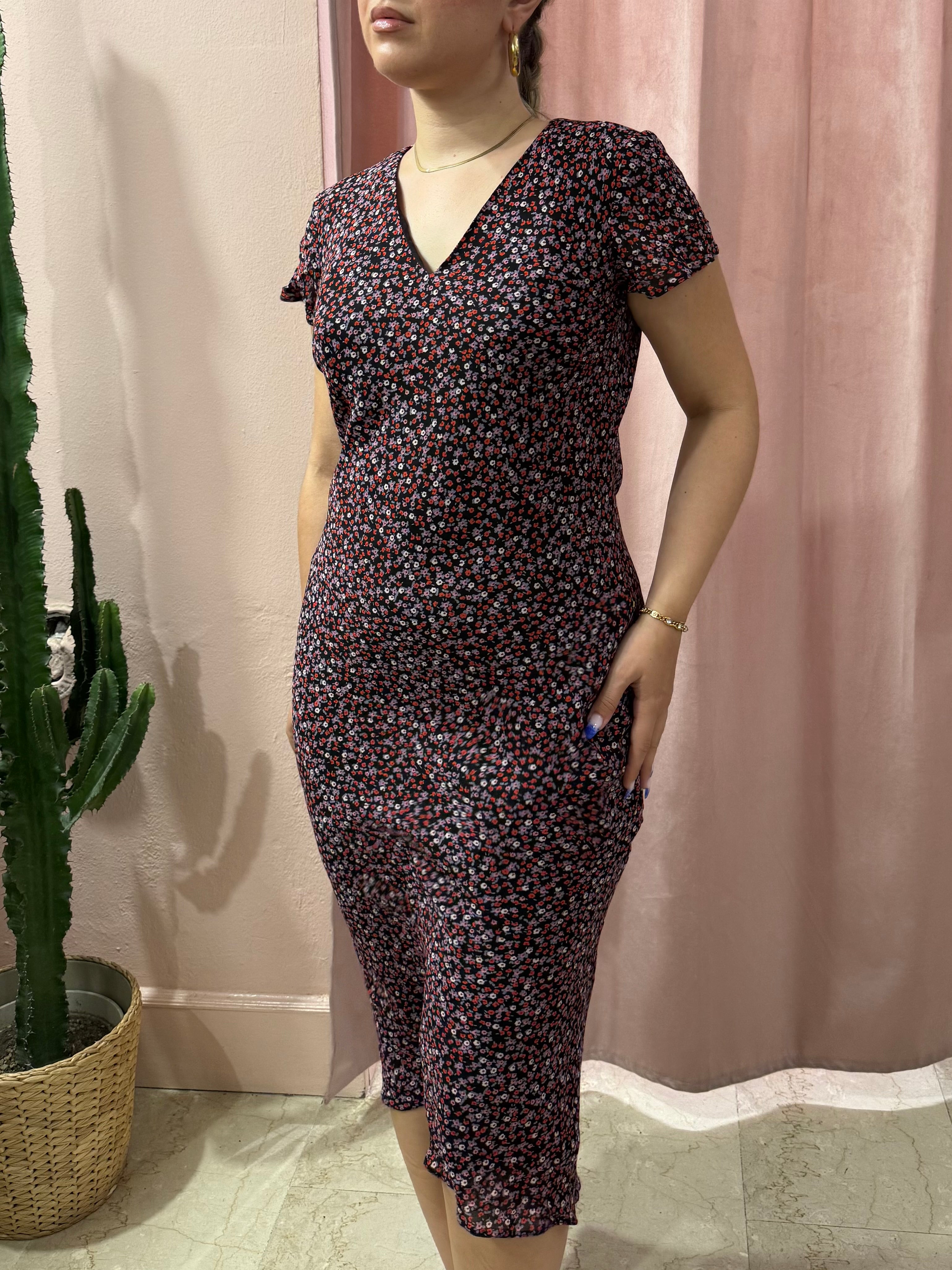 Vestito midi 00s a fiorellini