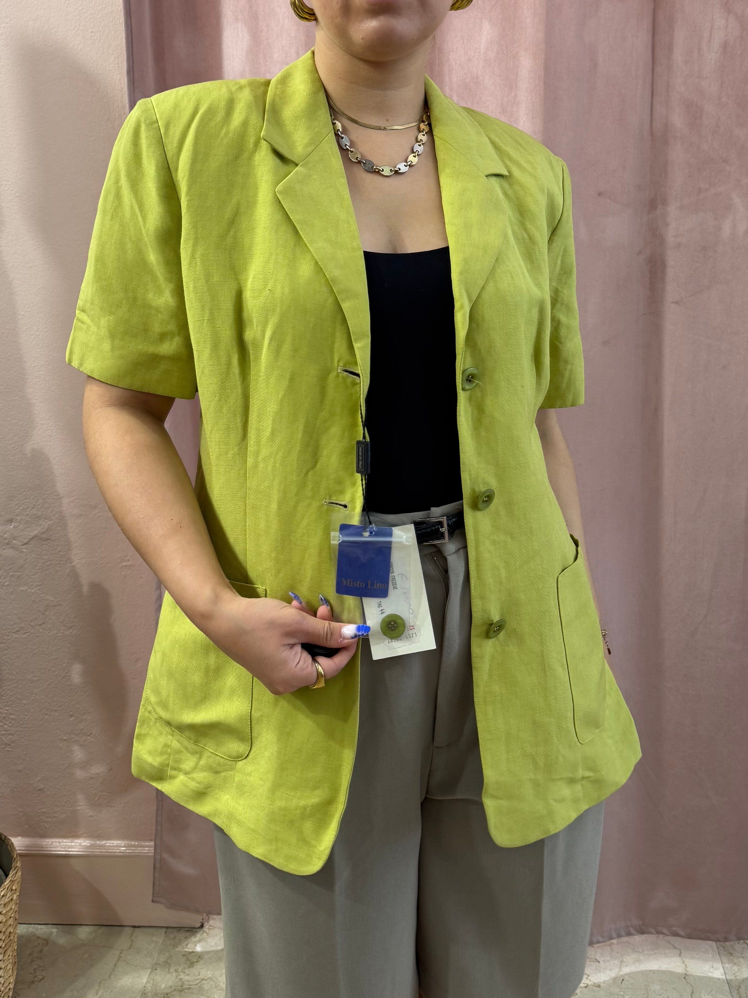Blazer mezza manica verde lime